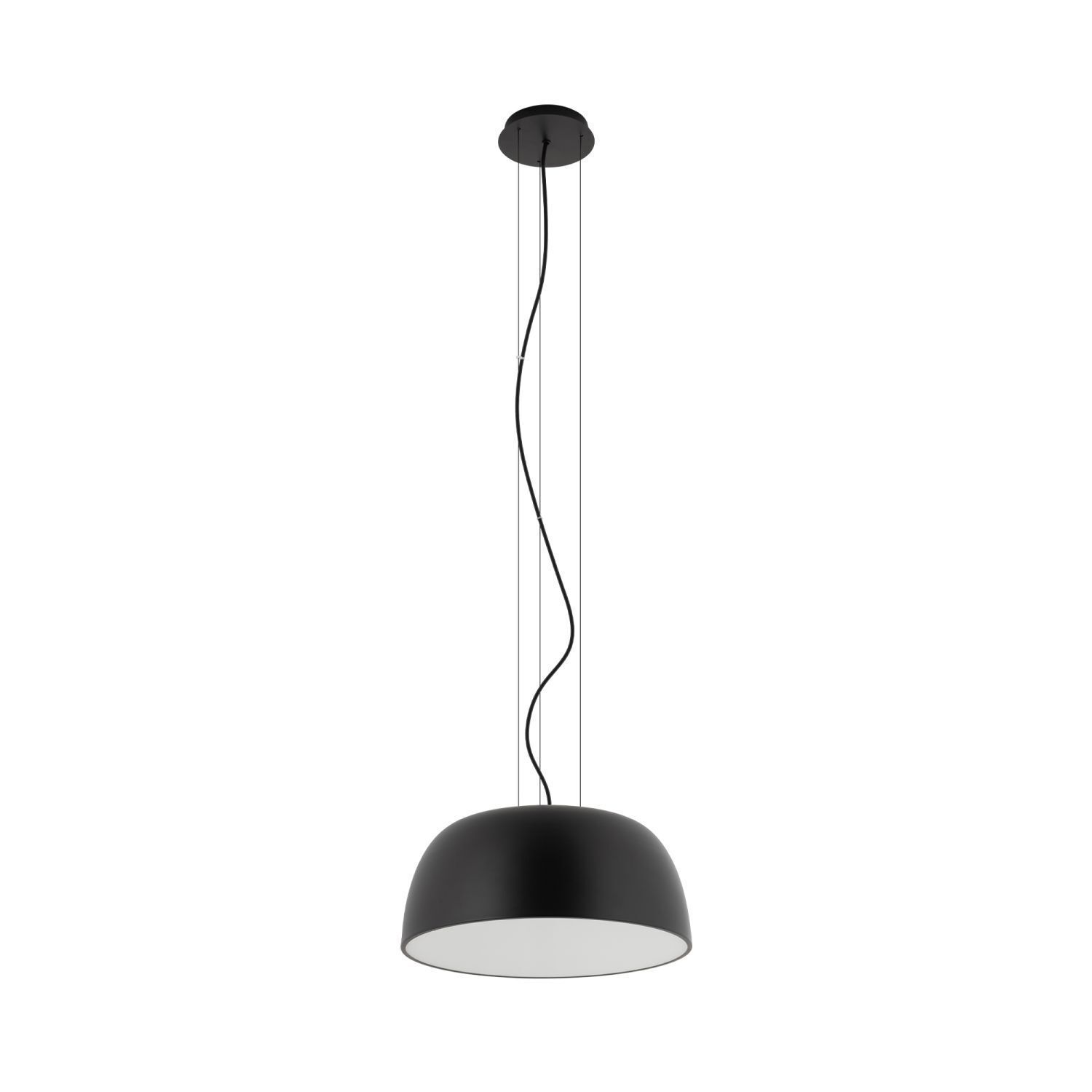 Hängelampe Schwarz Metall Ø38 cm rund E27 verstellbar