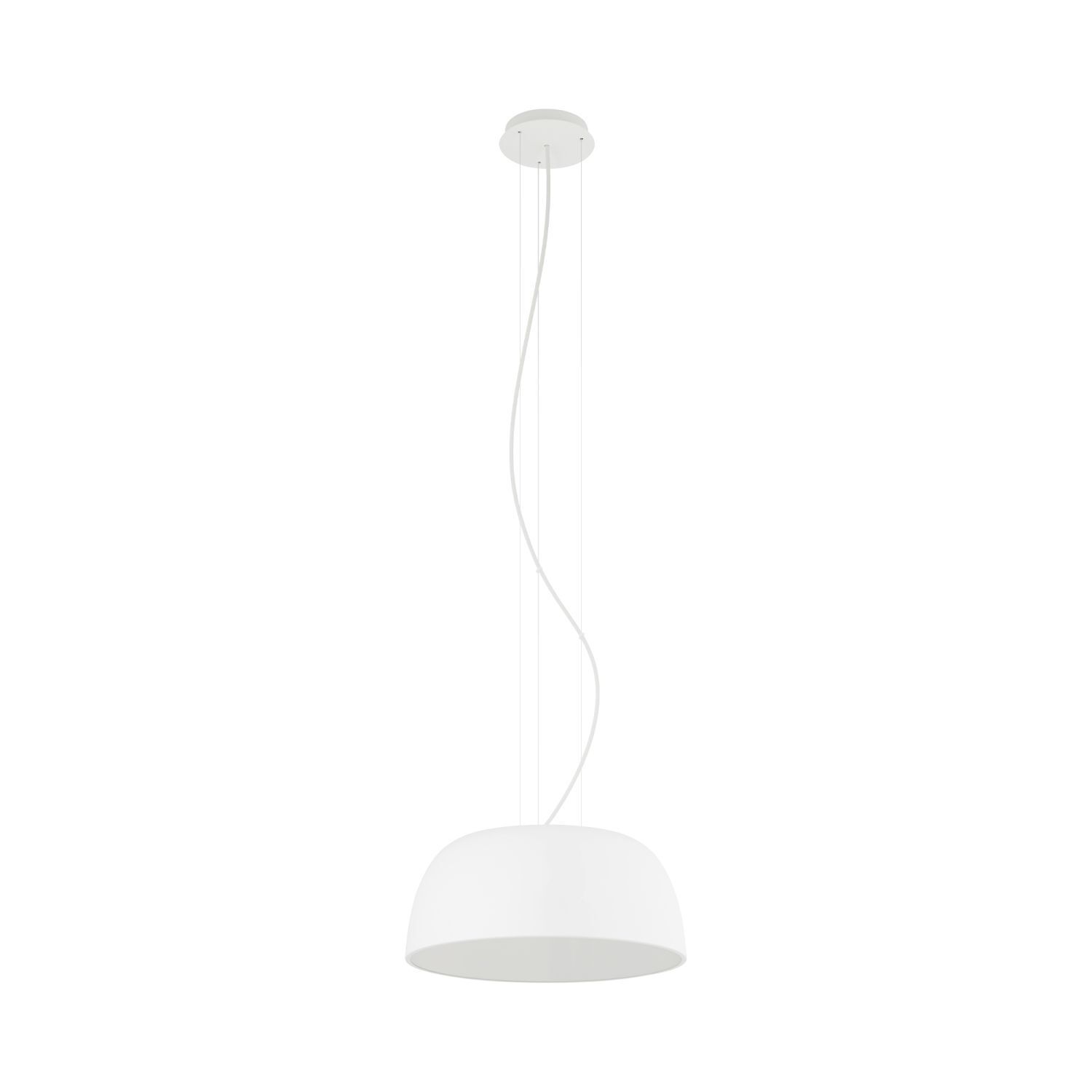 Pendelleuchte Weiß Metall Ø38 cm rund E27 blendarm