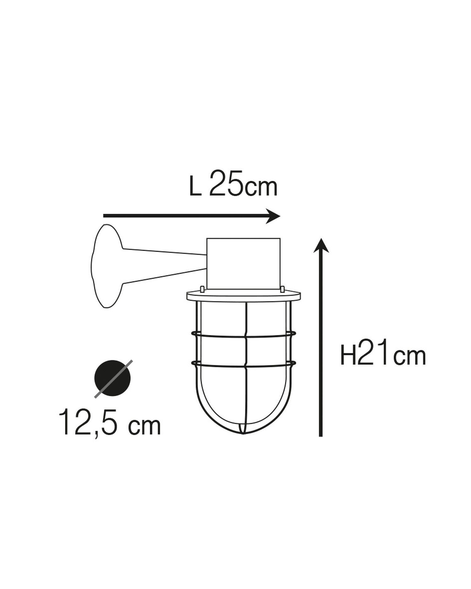 Außenwandlampe Glas Messing E27 IP44 H: 21 cm Maritim