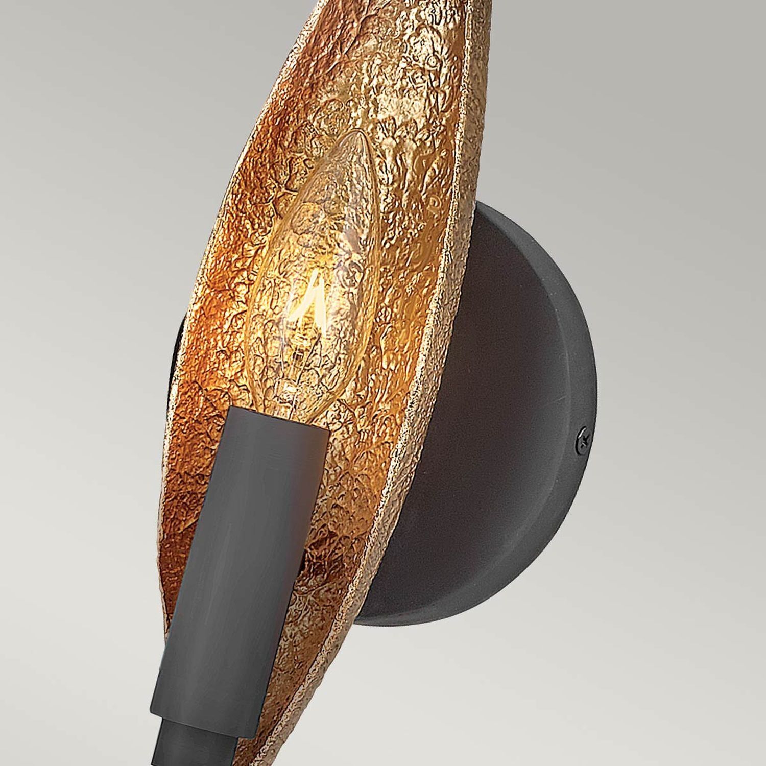 Wandleuchte Schwarz Gold 33 cm hoch für E14 IZORA