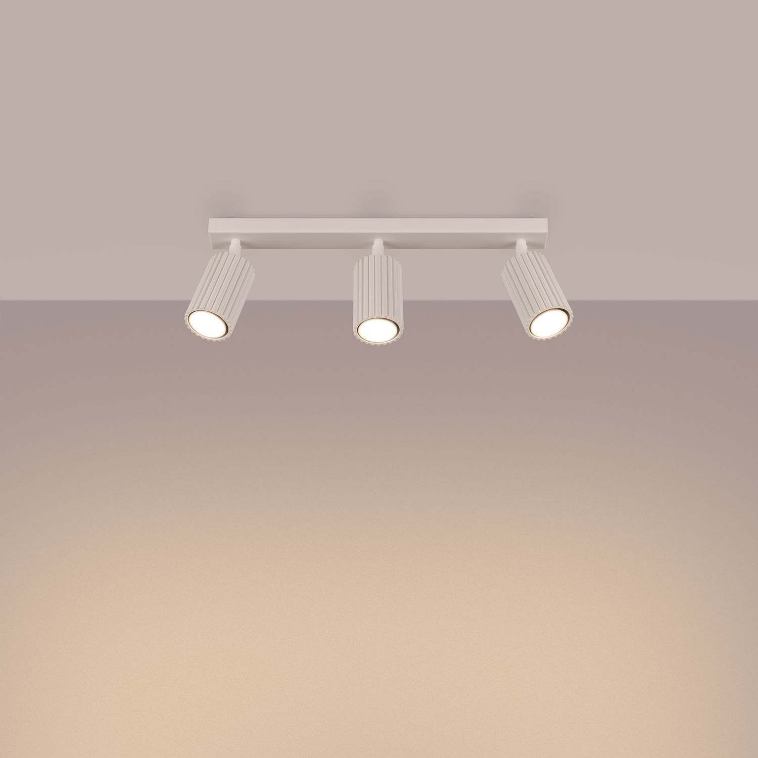 Deckenlampe 3-flammig GU10 B: 45 cm klein in Creme Modern