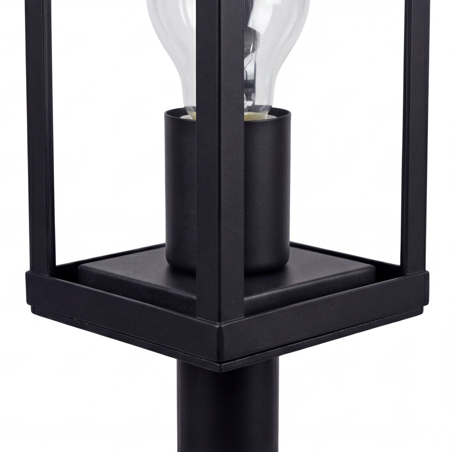 Wegeleuchte Vintage Schwarz Holz 100 cm klein IP44 E27 Laterne, Lampe, Metall, schwarz, Glühbirne