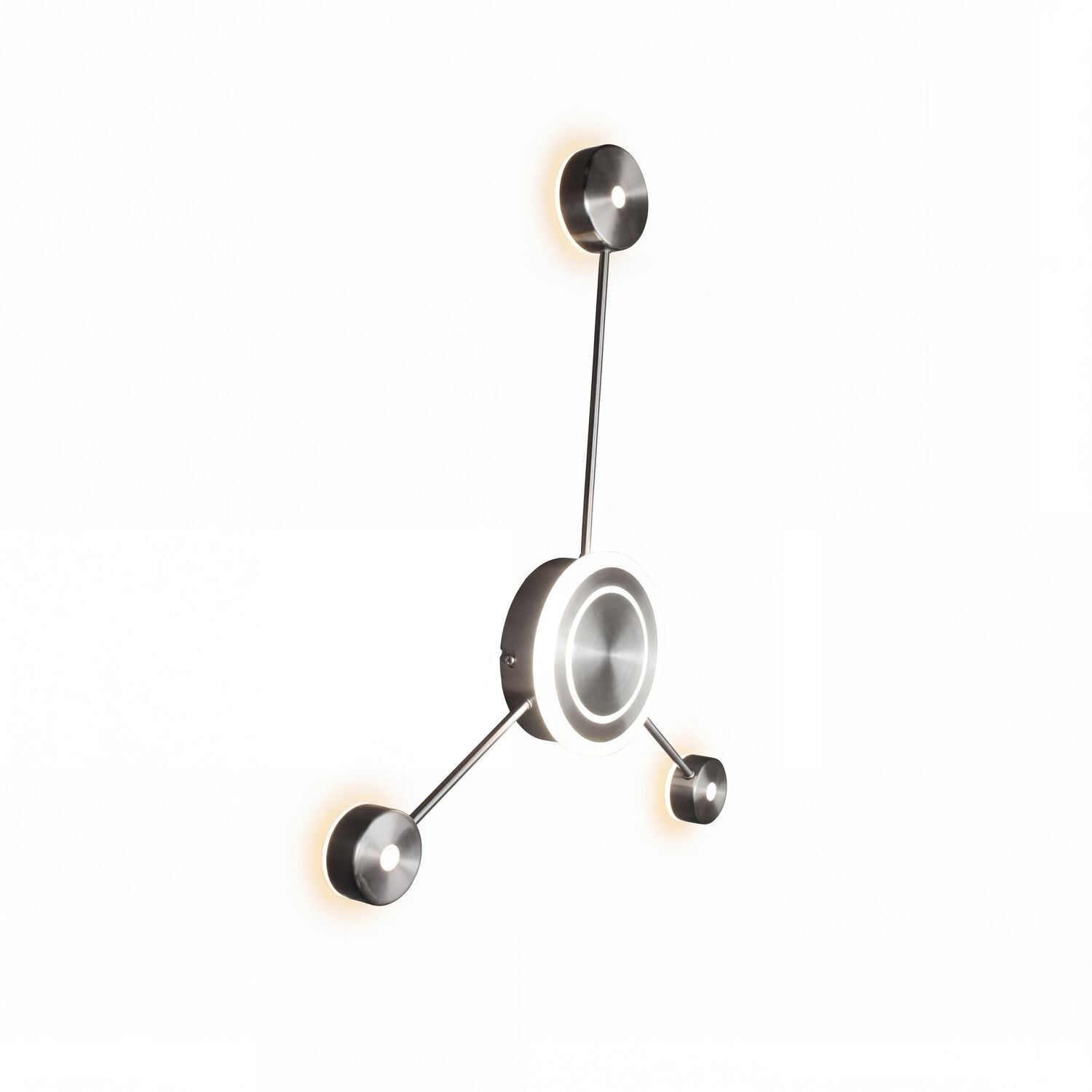 Deckenleuchte, Wandlampe, LED-Ring, Metall, 3-arm