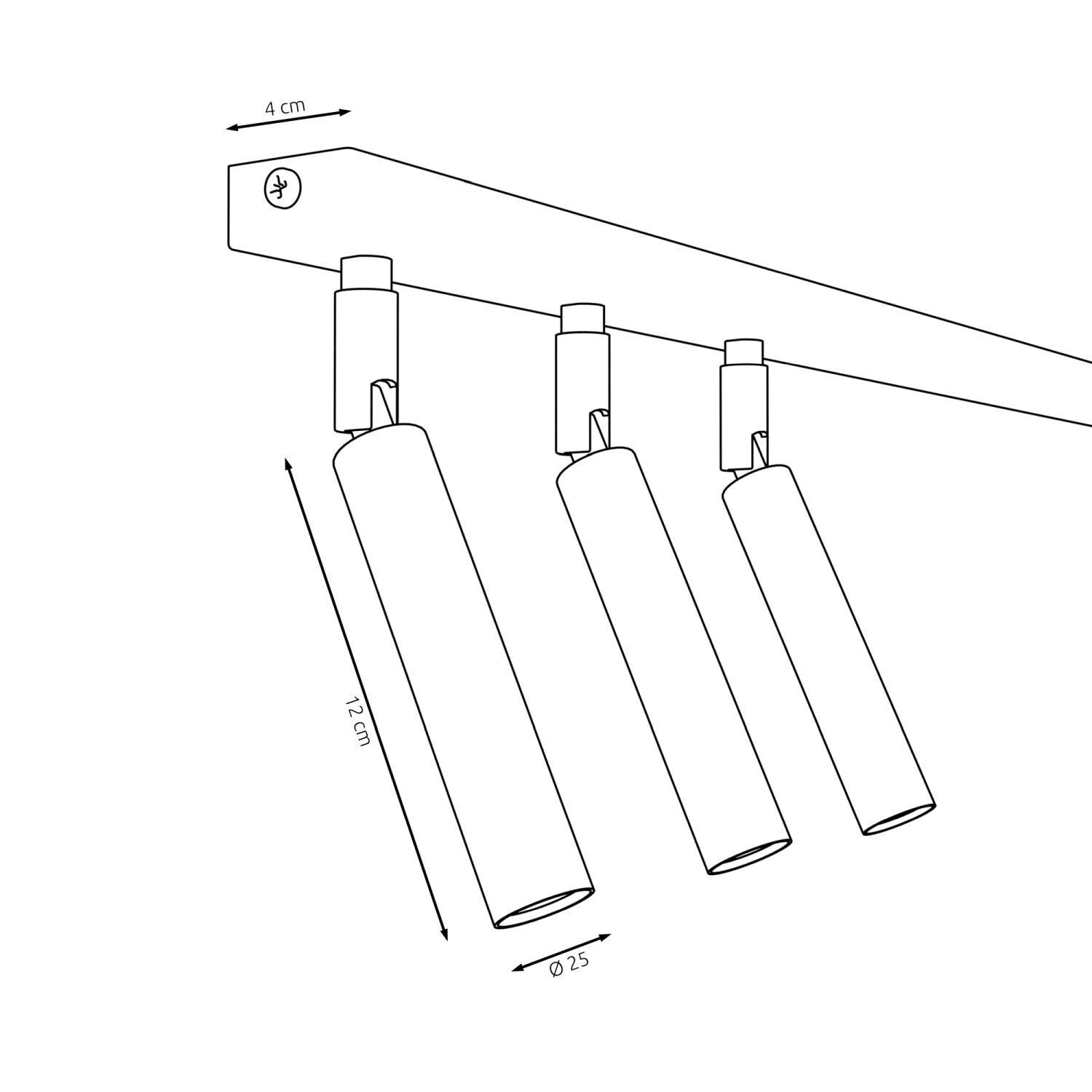 Flexibler Deckenstrahler Metall 90 cm länglich G9 Weiß