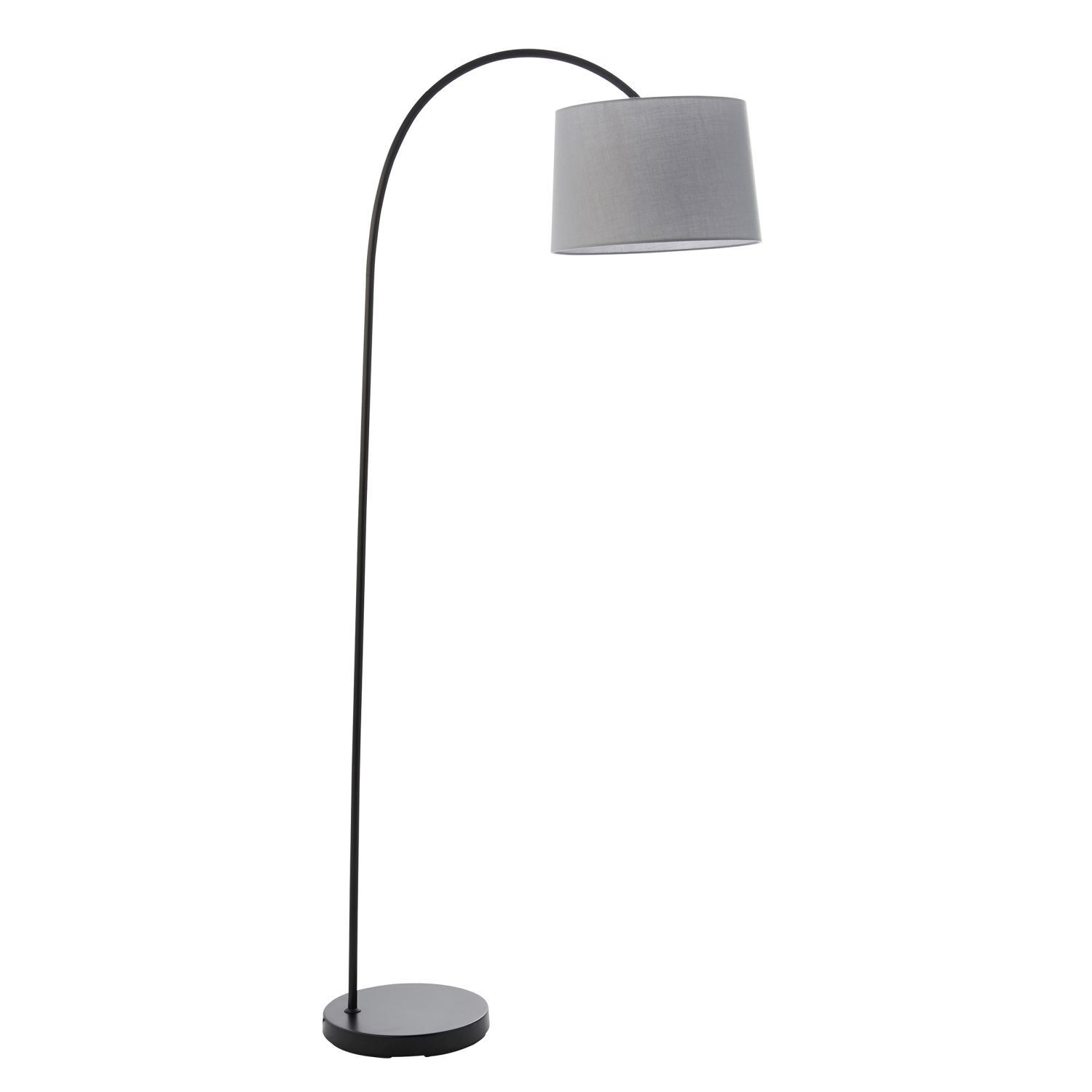 Bogenleuchte Metall Stoff 163,5 cm Schwarz Chrom E27 Modern