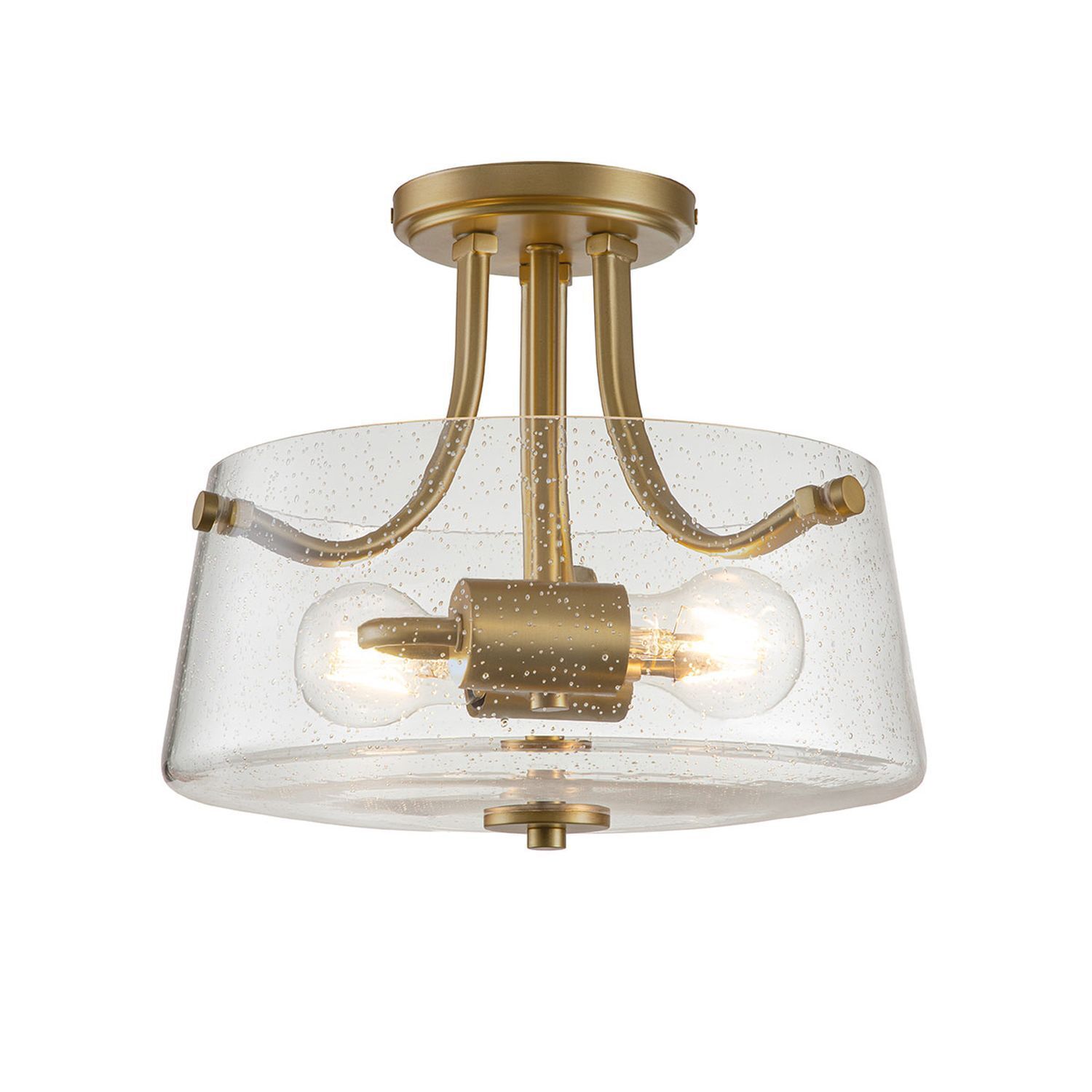 Deckenlampe Glas Schirm Ø 31,3 cm in Messing gebürstet