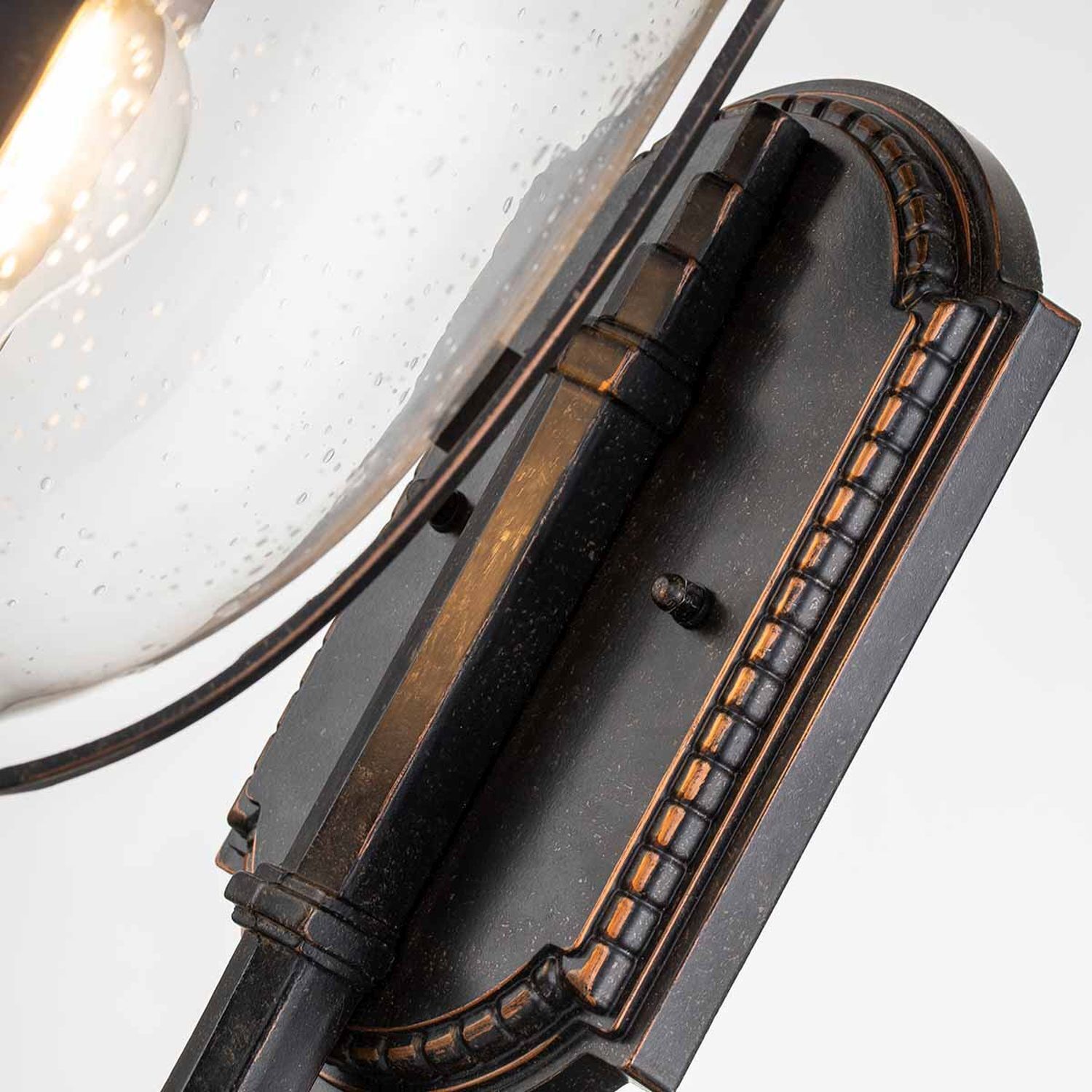 Außenwandleuchte Glas Aluminium IP44 H: 54,3 cm in Bronze Lampe