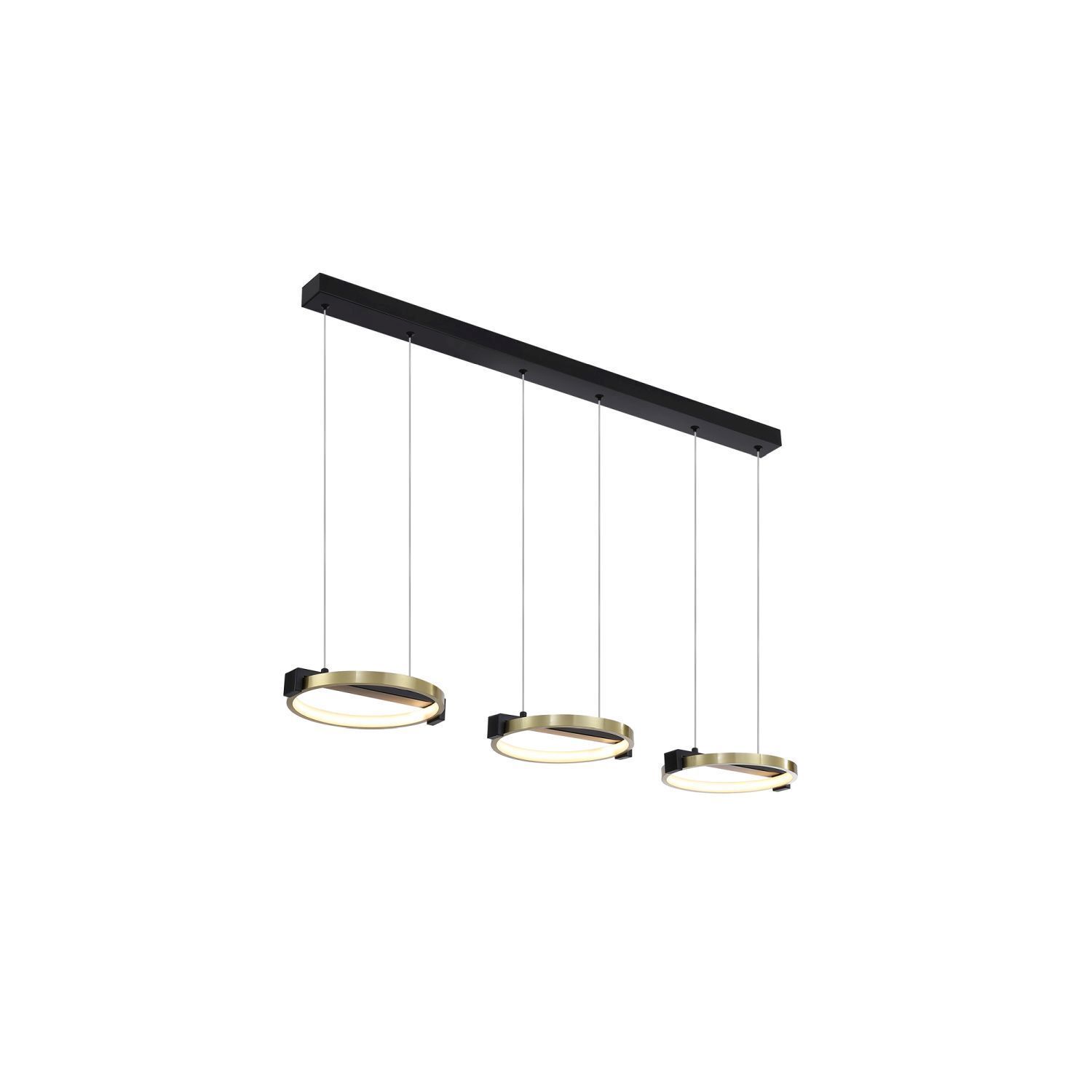 LED Hängelampe Eisen in Schwarz Gold 106 cm lang 35 W