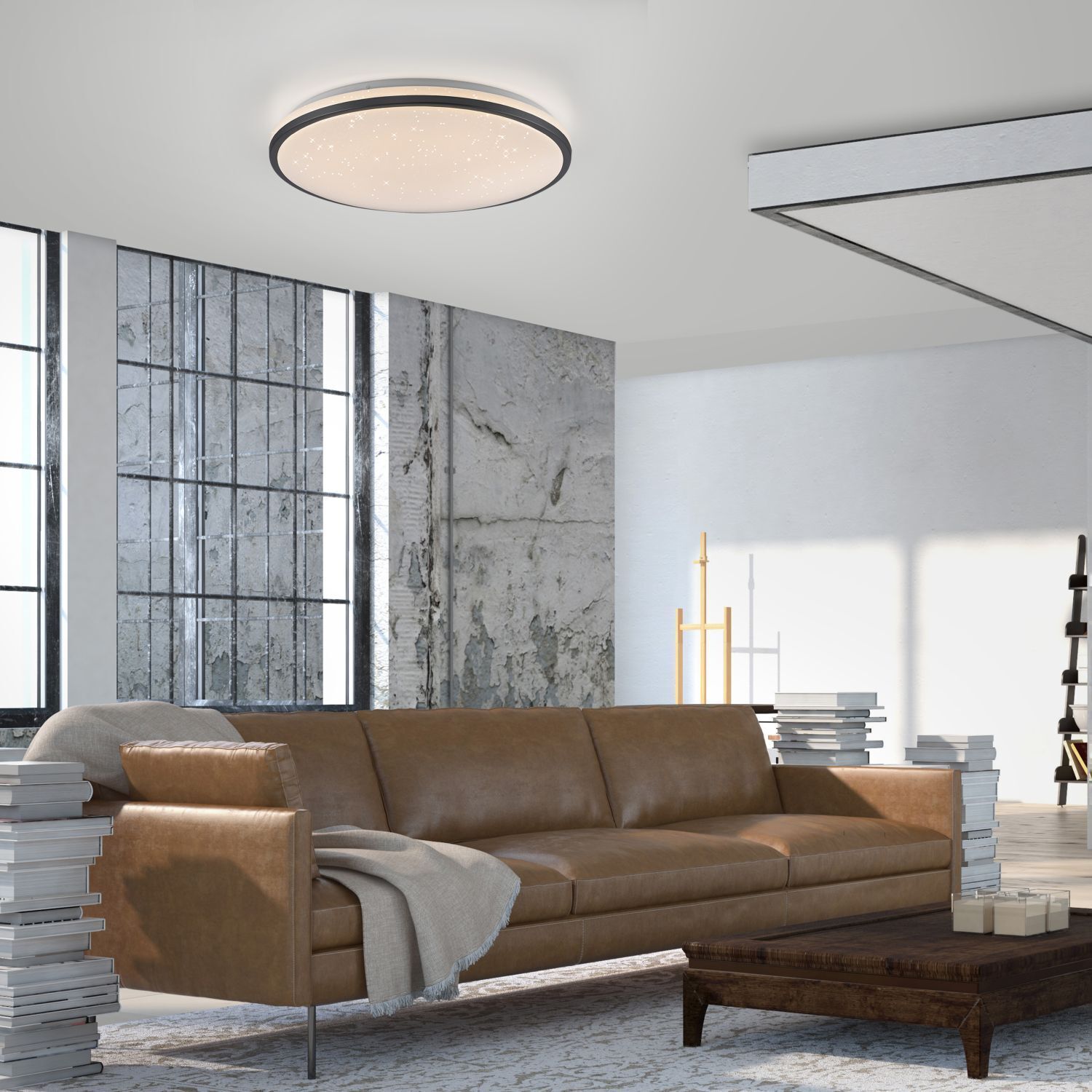 Romantische LED Deckenlampe Nachthimmel Schwarz dimmbar