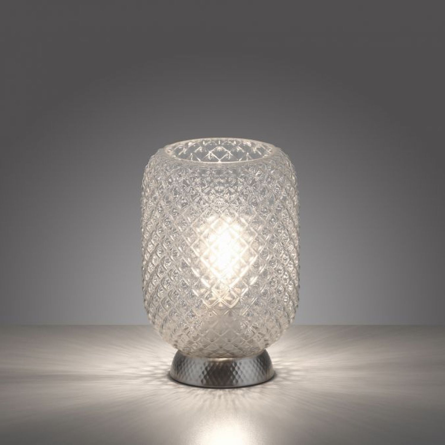 Tischlampe in Stahl Glasschirm Metall 22,5 cm E27