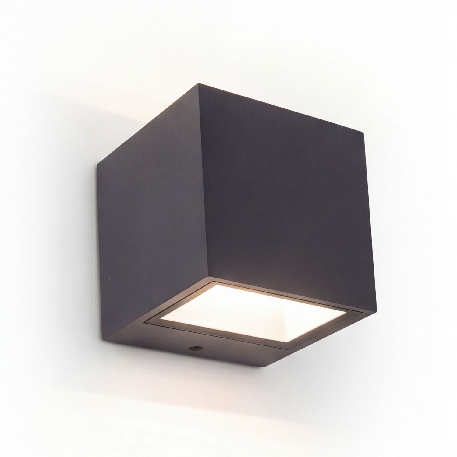 Wandleuchte, Außenleuchte, Wandlampe, Quadrat-Design, Black matte