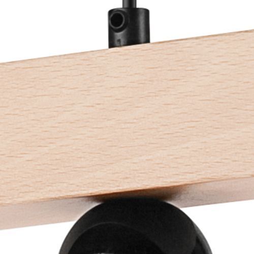Pendelleuchte Esstisch Schwarz Holz 3xE27 länglich