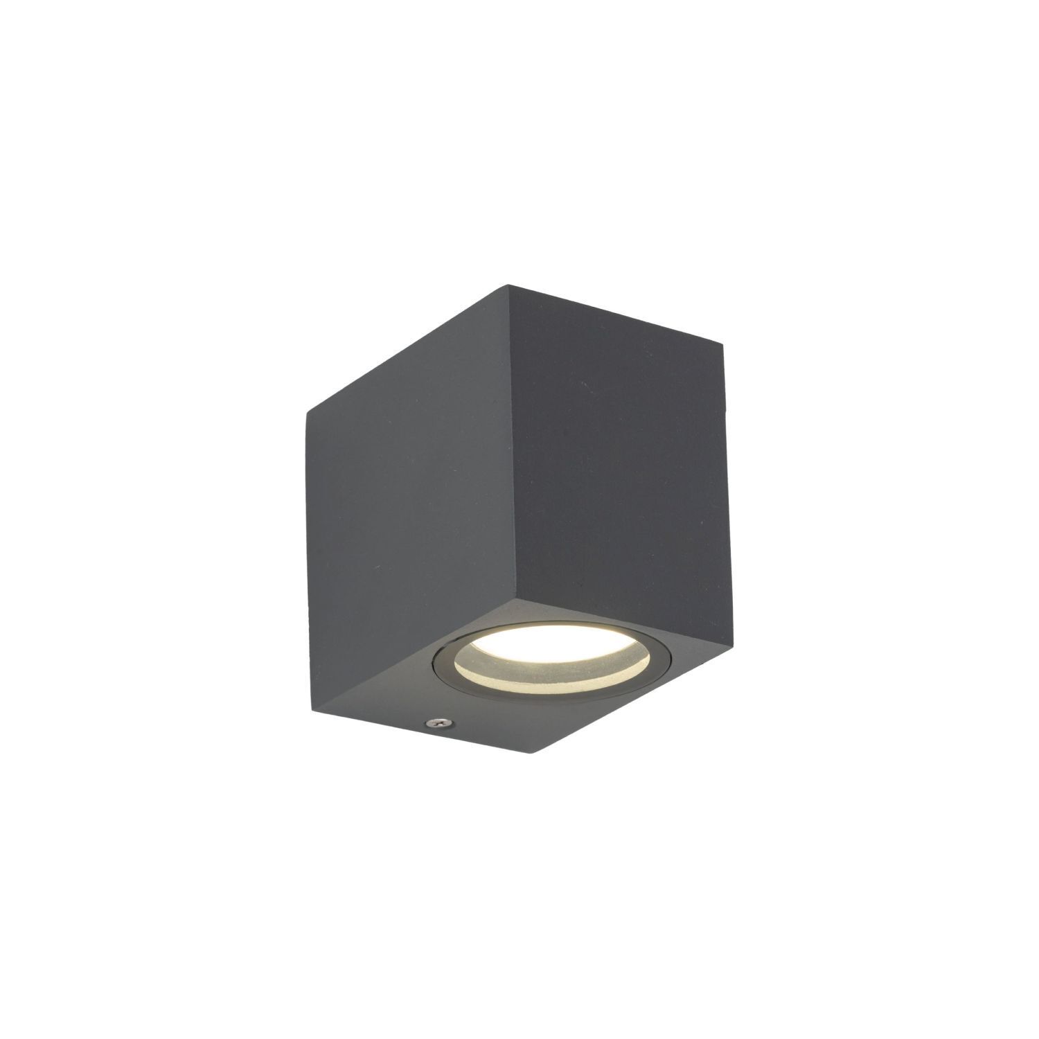 Wandlampe außen Downlight Grau Metall IP44 GU10 H:8 cm Deckenleuchte