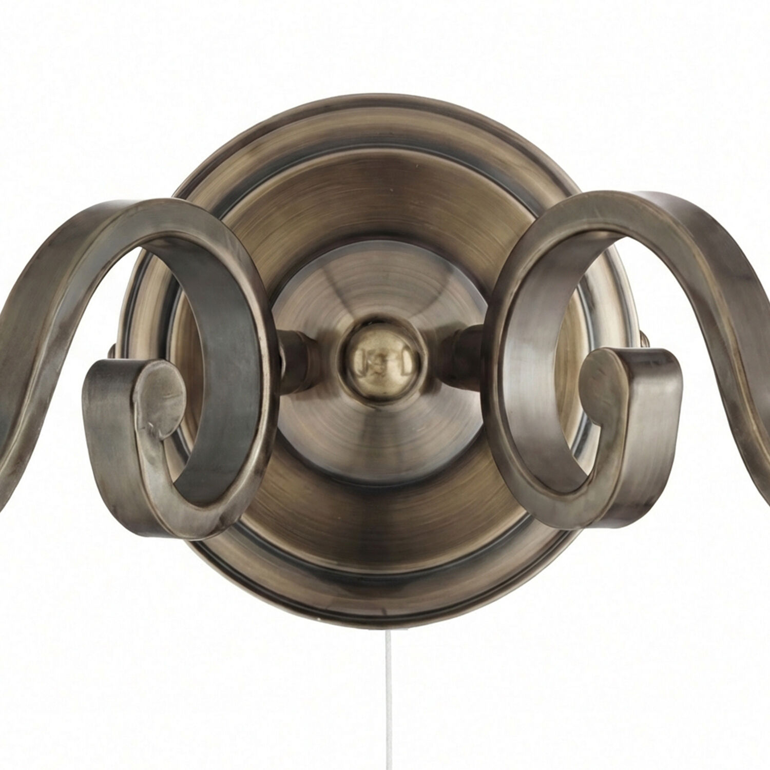 Wandleuchte rustikal armature, bronze finish, wandlampe, geschwungene form, metall spiral