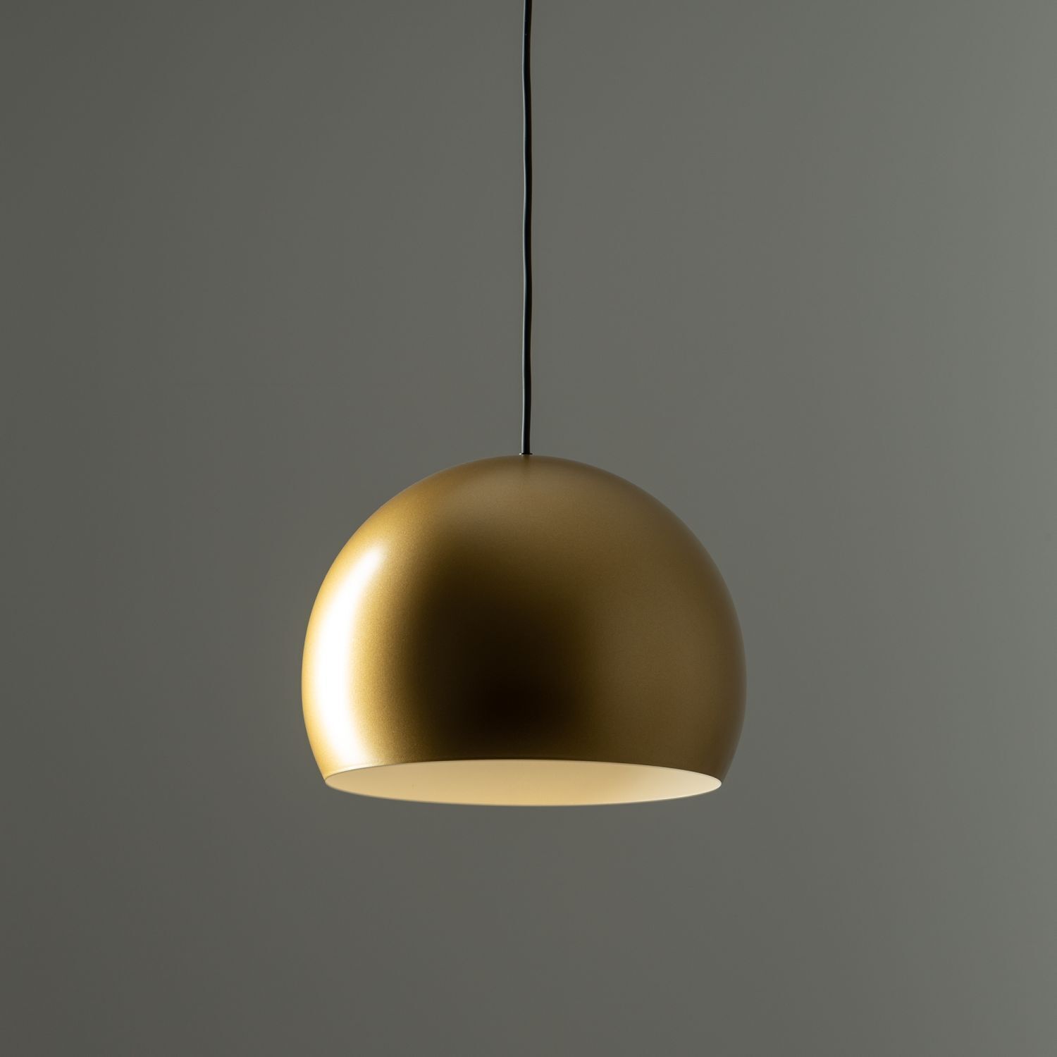 Pendelleuchte Gold matt GU10 Ø 27,5 cm Metall Retro Kugel Leuchte, Lampe
