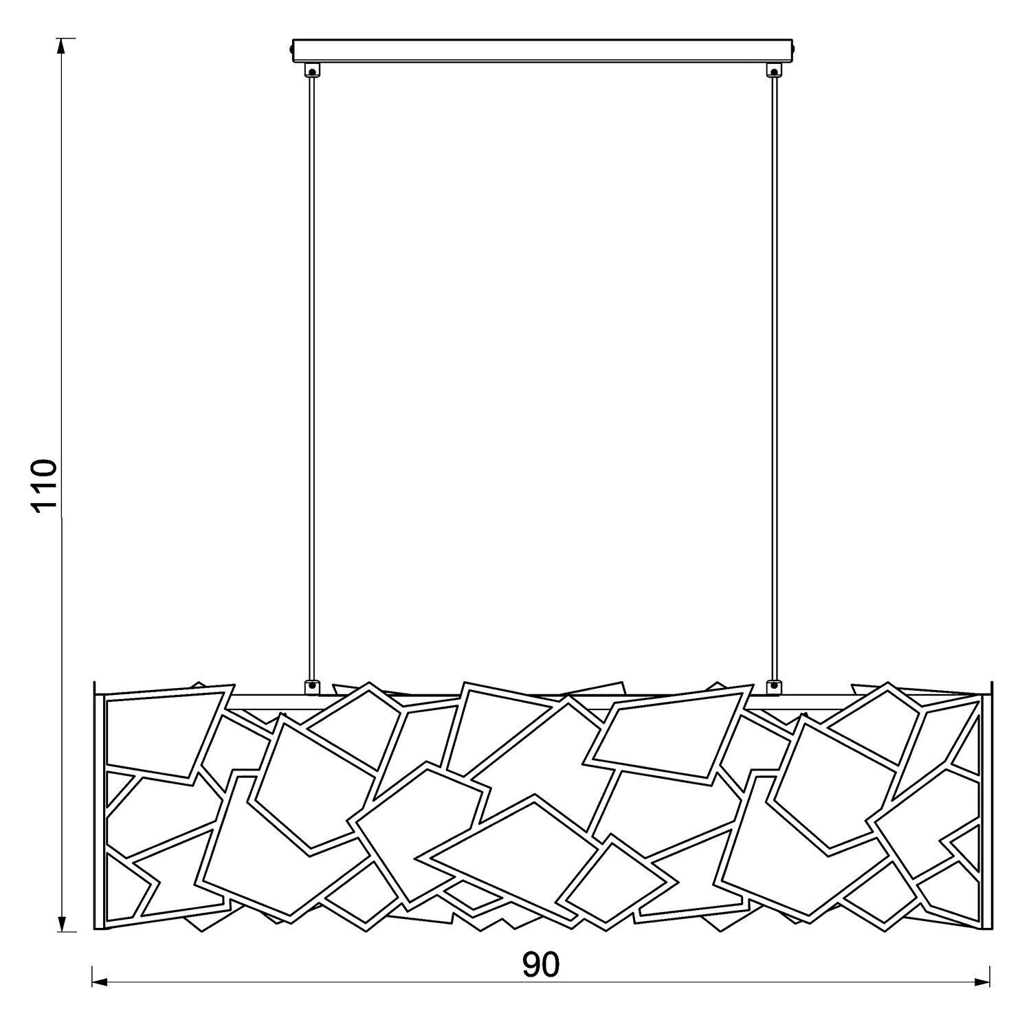 Moderne Hängelampe Schwarz Metall L:90 cm E27 dekorativ