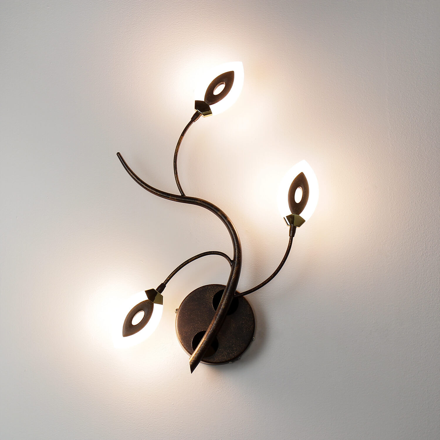 LED Wandlampe GORI Rostbraun Floral Modern