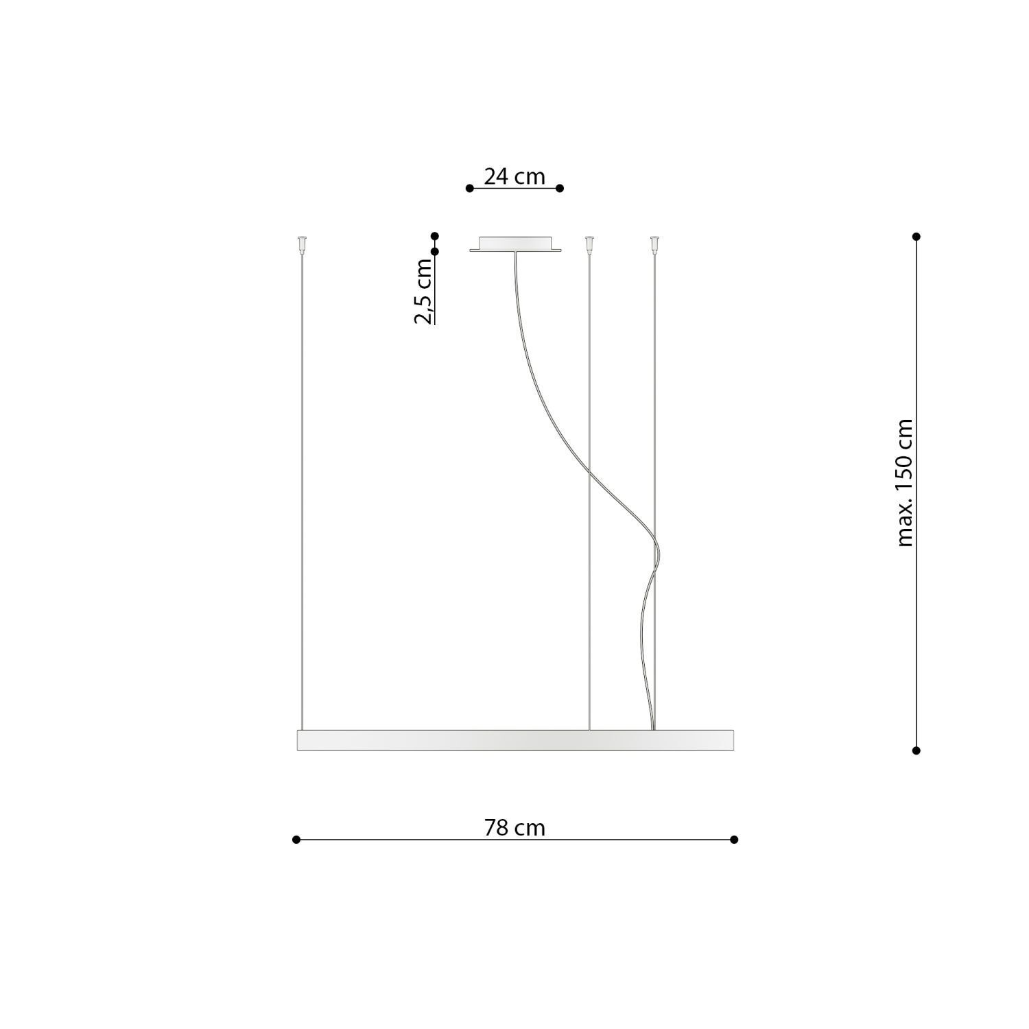 LED Kronleuchter Metall rund Ø 78 cm Ring 4000 K Schwarz