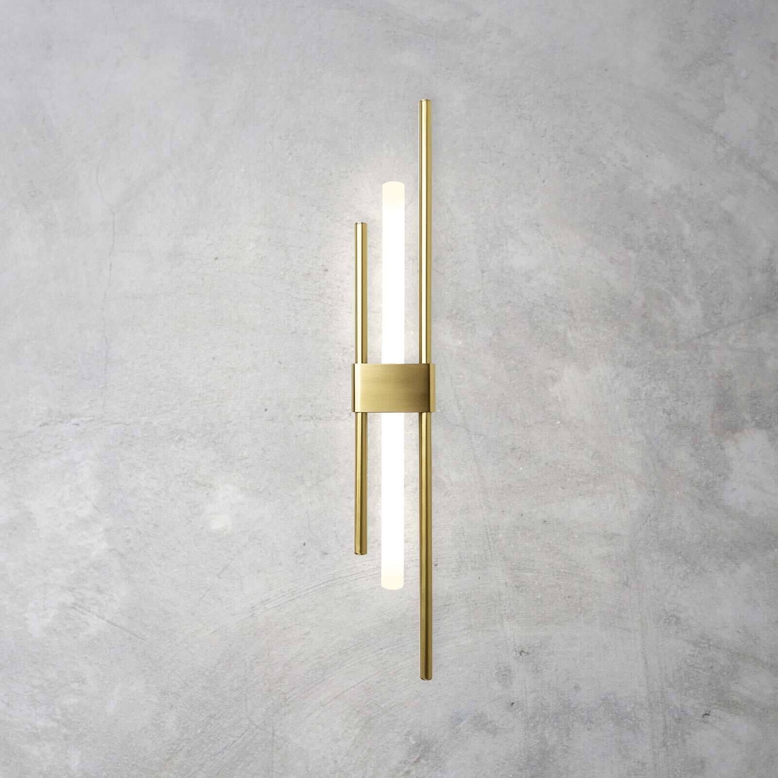 Wandlampe Messing massiv 70,5 cm hoch für S14d Art Déco