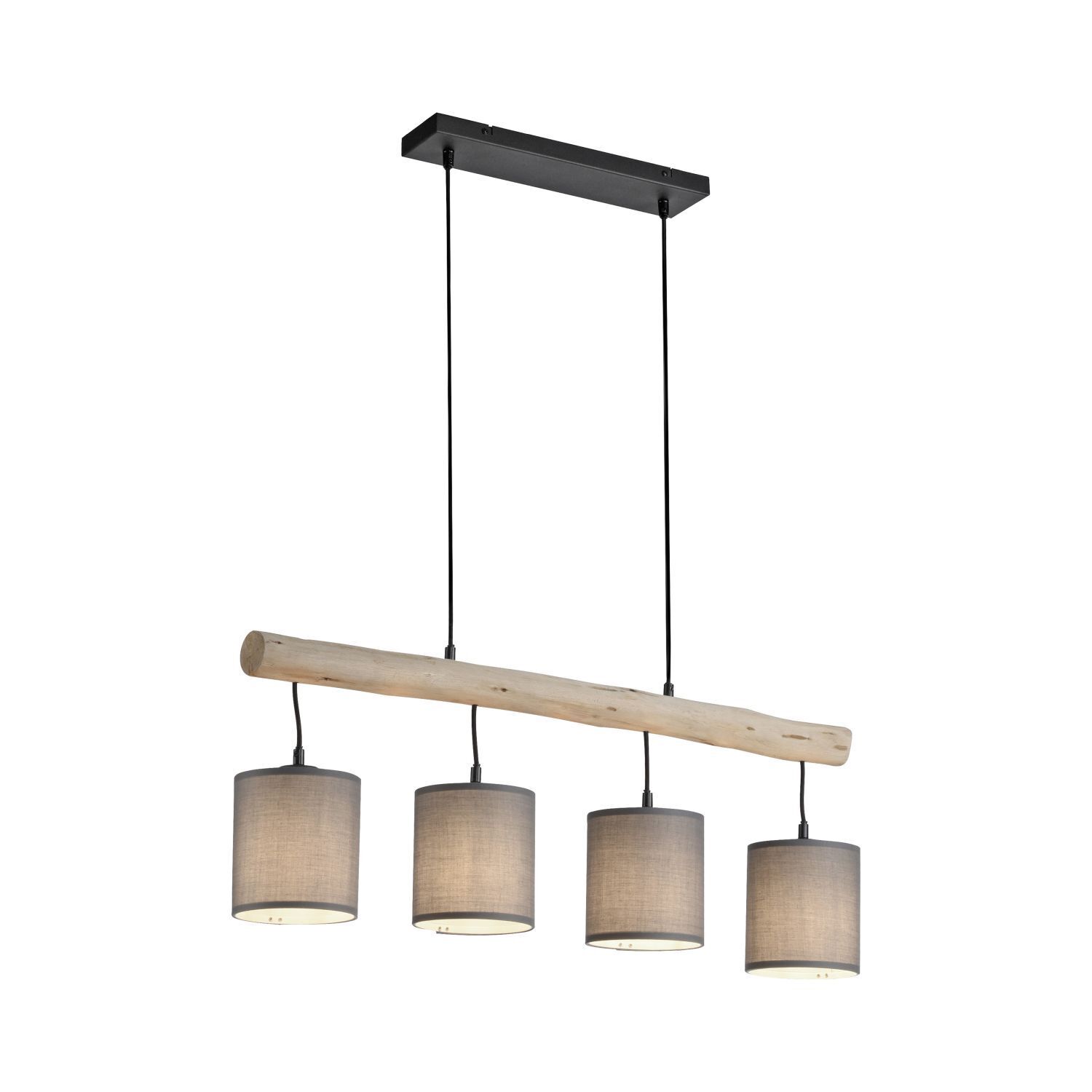 Blendarme Hängelampe Holzbalken Stoff 82,5 cm lang Leuchte, Lampe, Kronleuchter