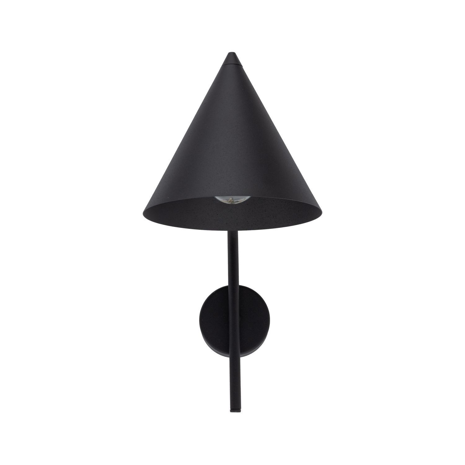 Wandleuchte Metall Schwarz H: 38 cm E27 Retro Design Lampe, Lampenschirm