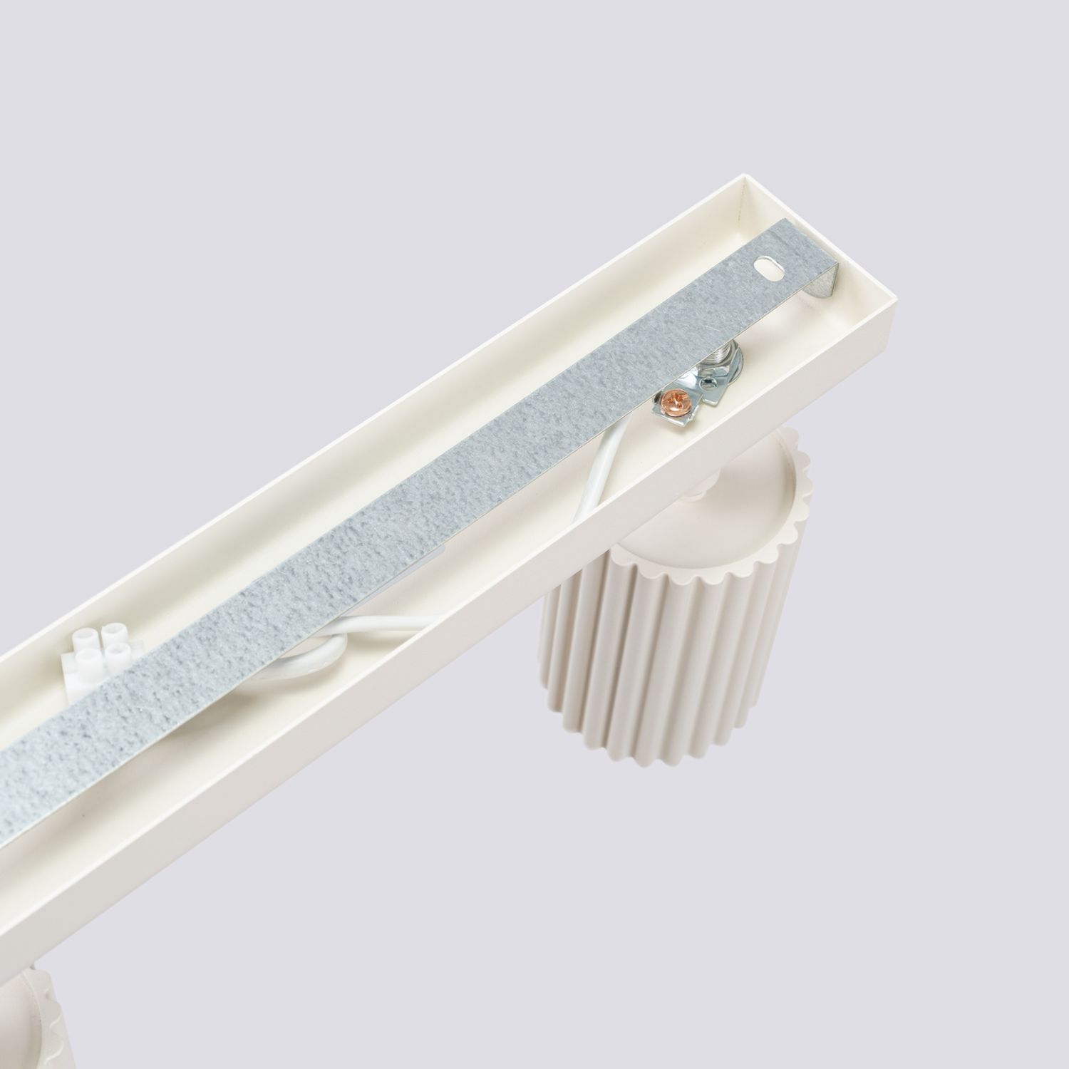 Deckenstrahler Modern 6-flammig GU10 117 cm lang in Creme