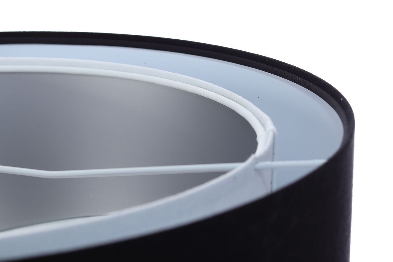 Pendelleuchte E27 rund D: 50 cm Stoff Schwarz Silber Weiß Auto, Transport, Fahrzeug