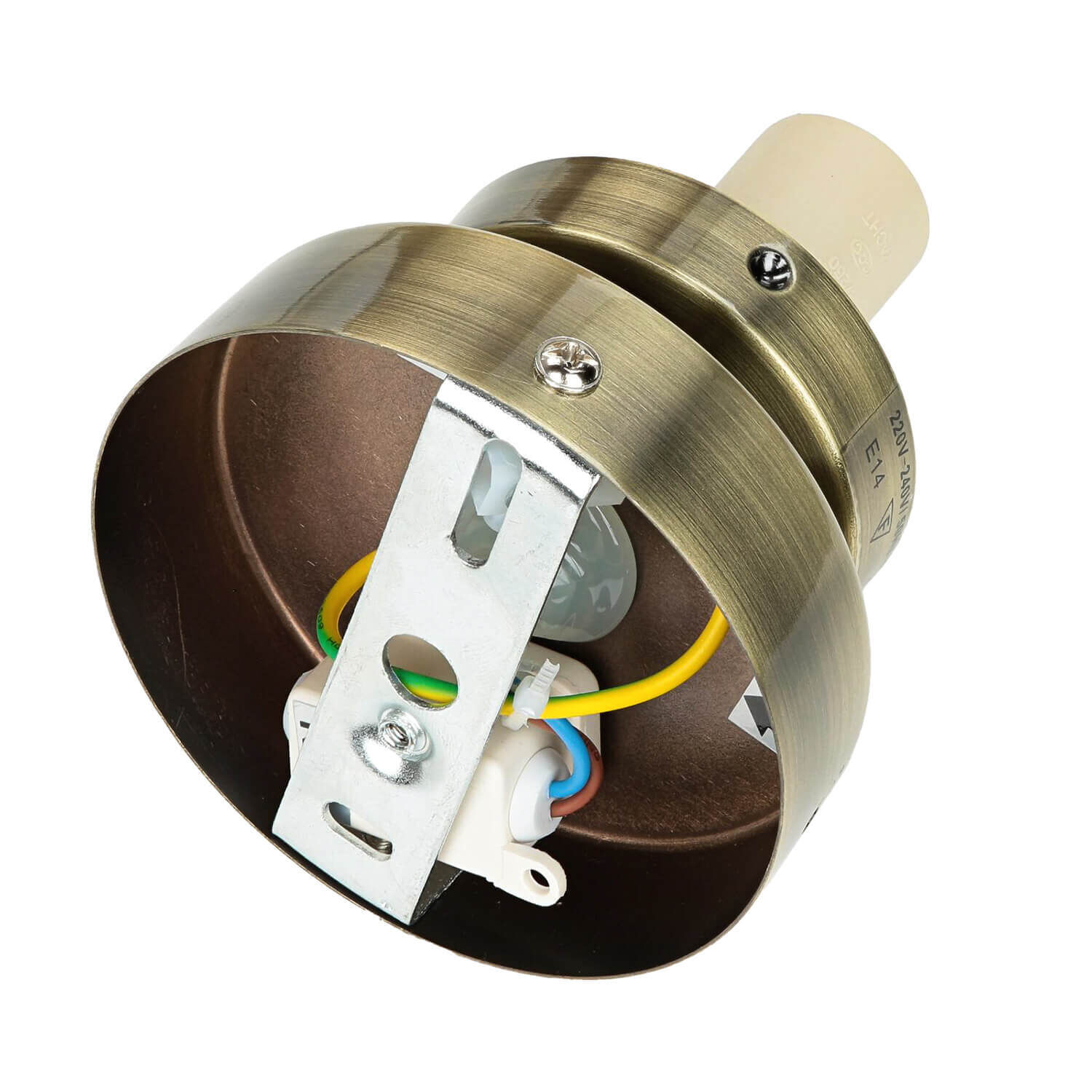 Badezimmerlampe Decke in Messing Weiß Glas Kugel Band