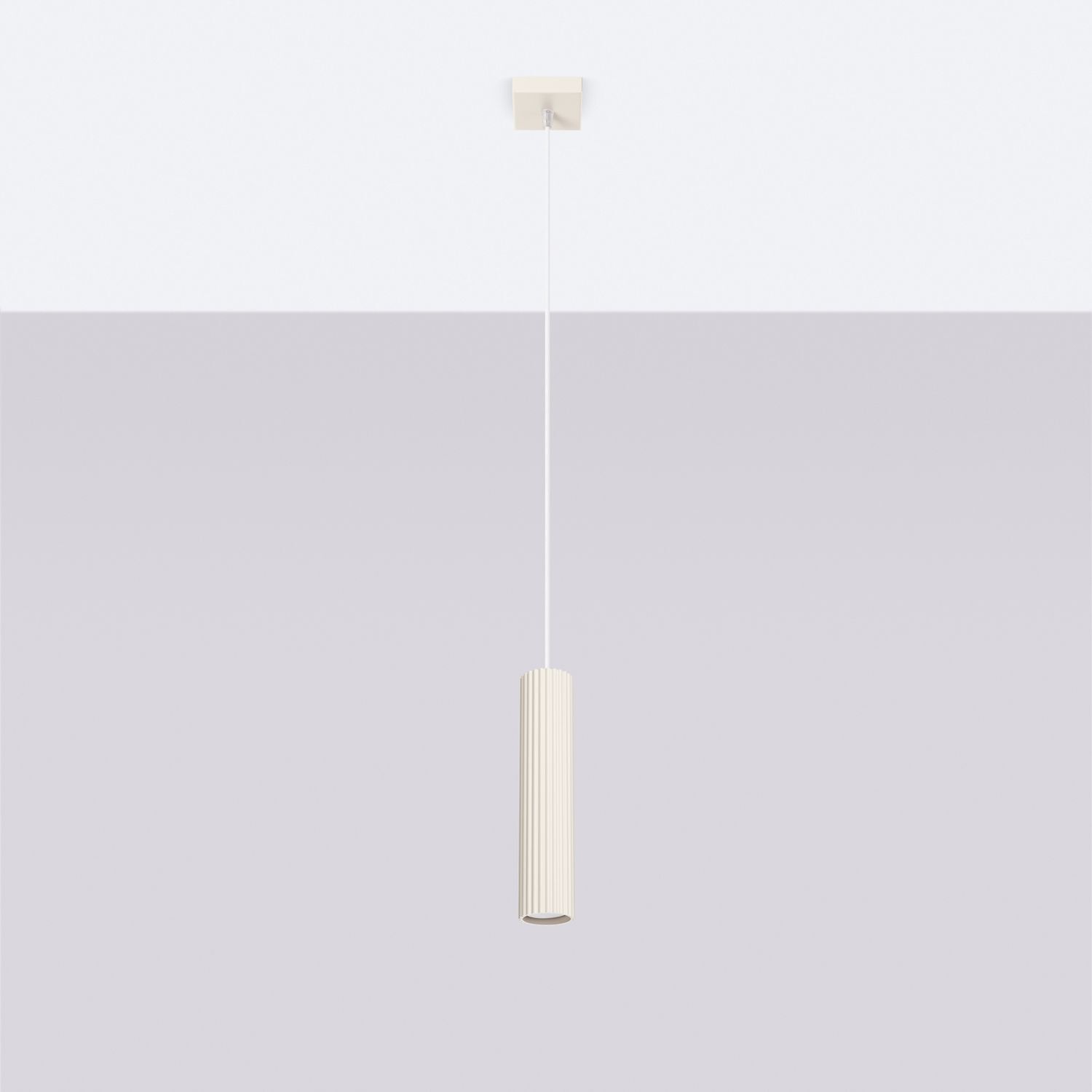 Hängeleuchte schmal Ø 8 cm Aluminium in Creme für GU10 BERTA Lampe