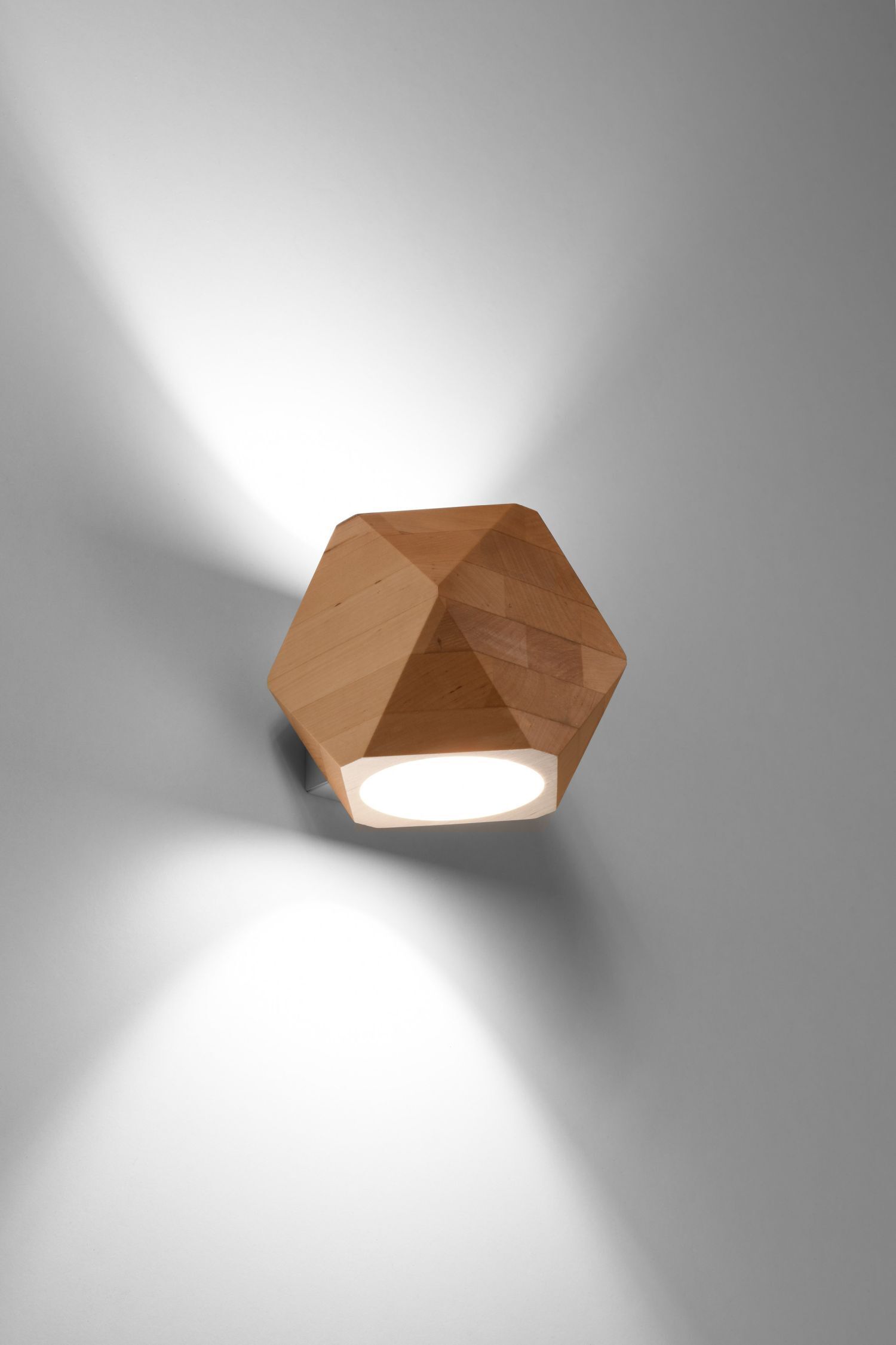 Wohnliche Wandleuchte Holz G9 T:14 cm Skandinavisch WandLampe, Wandlicht, Holz, Geometrisch, Wandlampe