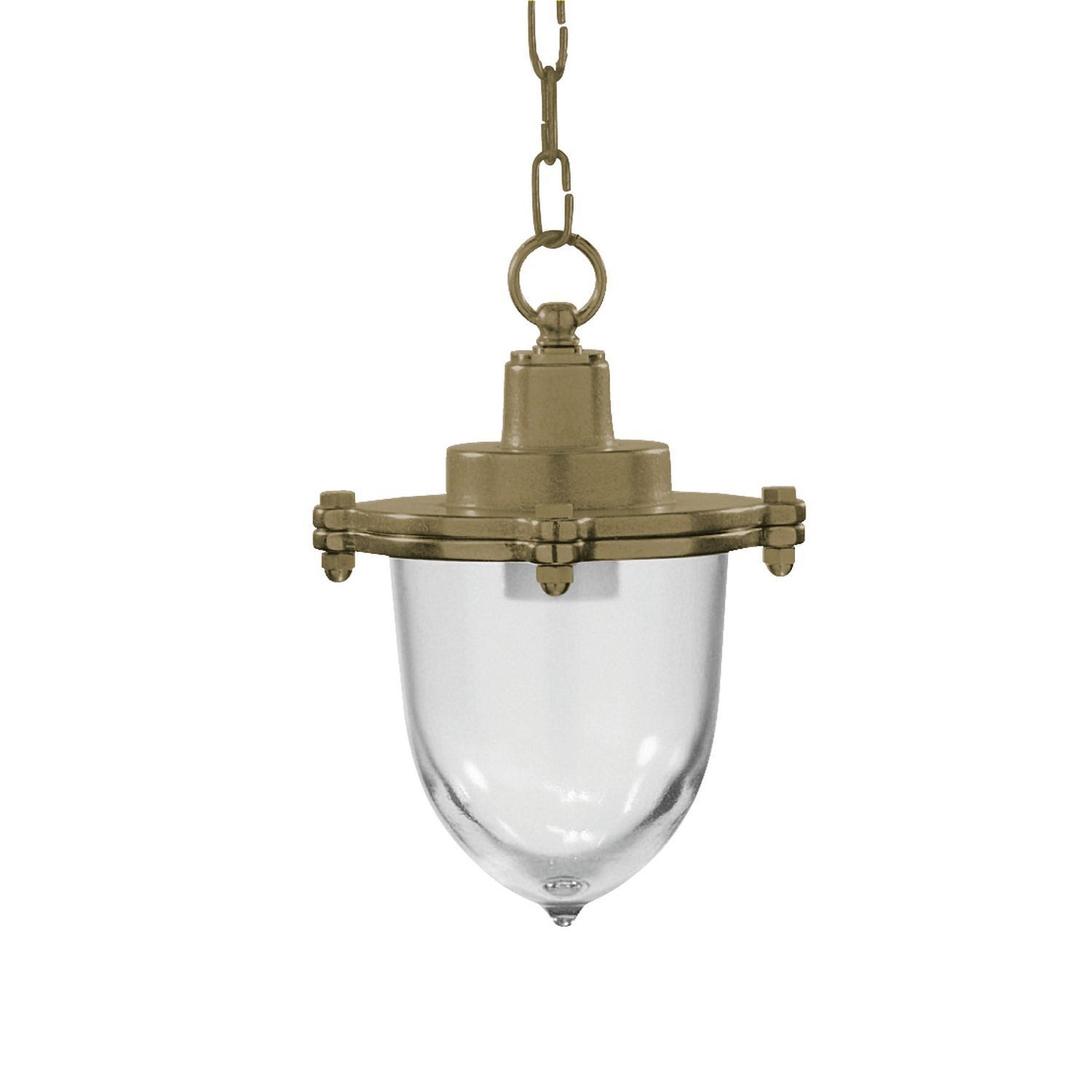 Hängeleuchte außen Glas Messing E27 IP44 rund Ø 19 cm Leuchte, Lampe, Kronleuchter