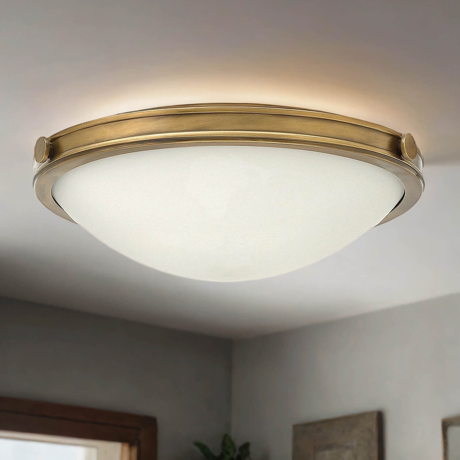 Deckenleuchte rund blendarm in Messing Weiß Wohnzimmer Deckenleuchte, Leuchte