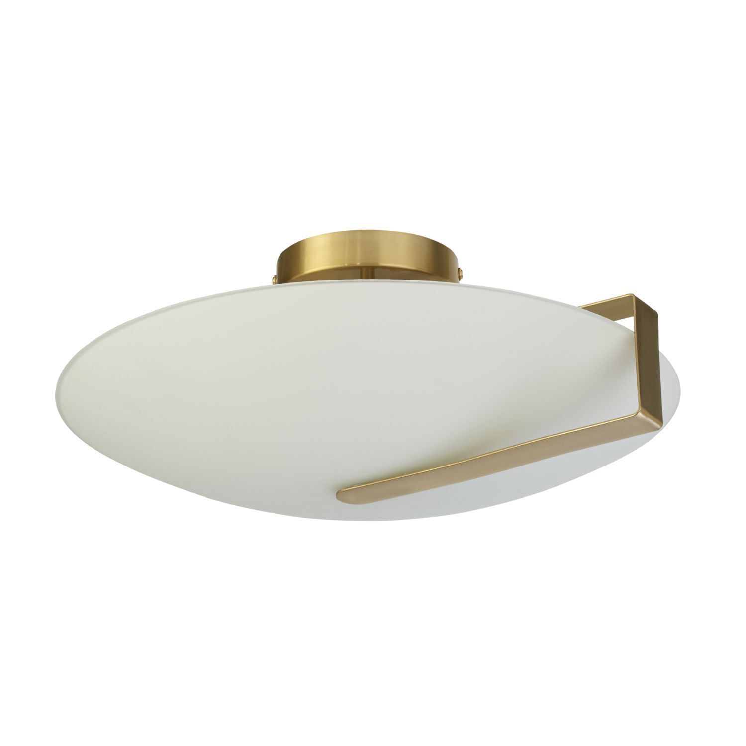 Deckenlampe Glas Metall E27 Ø40,5 cm rund in Gold Weiß