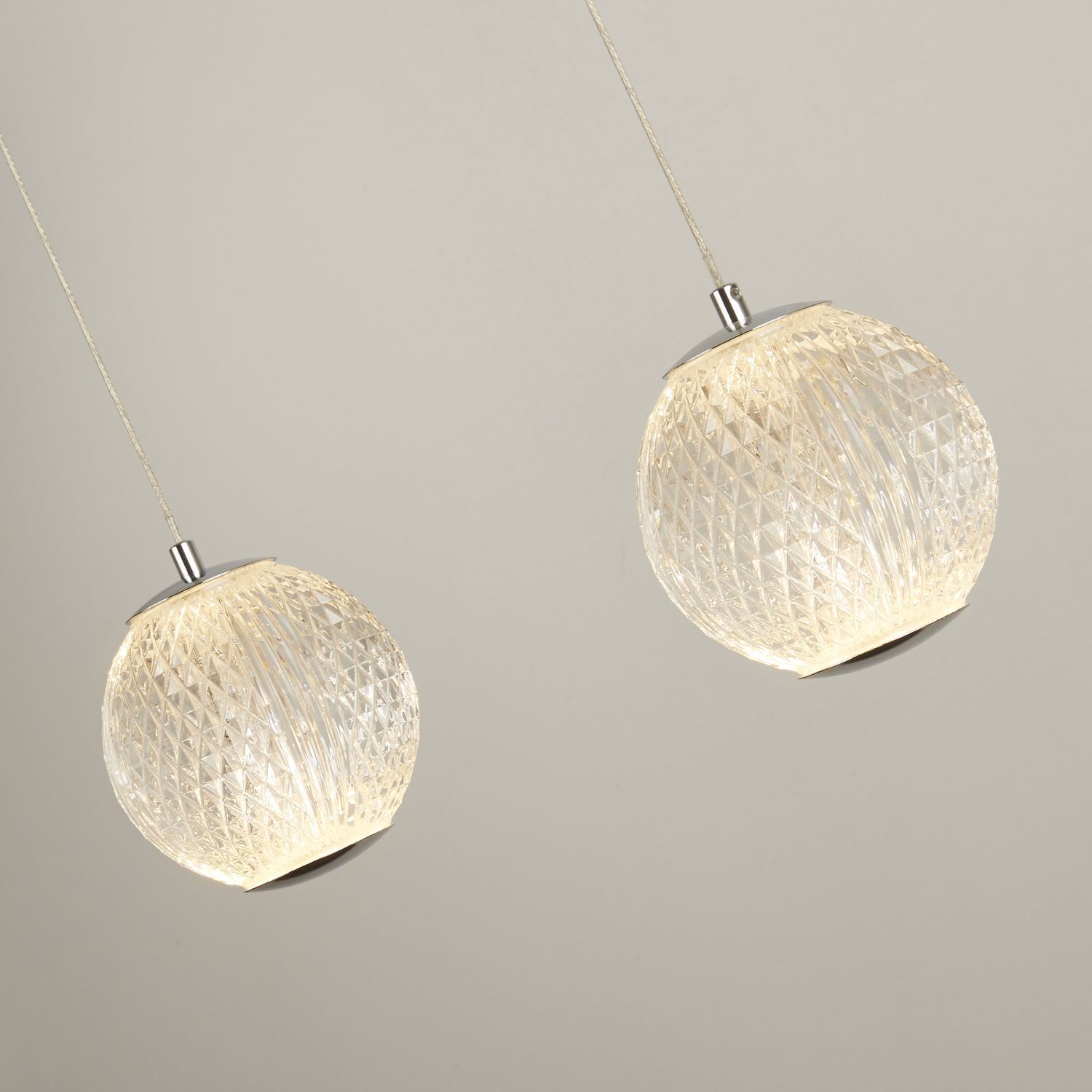 Stilvolle Pendelleuchte in Chrom Metall G9 100 cm lang