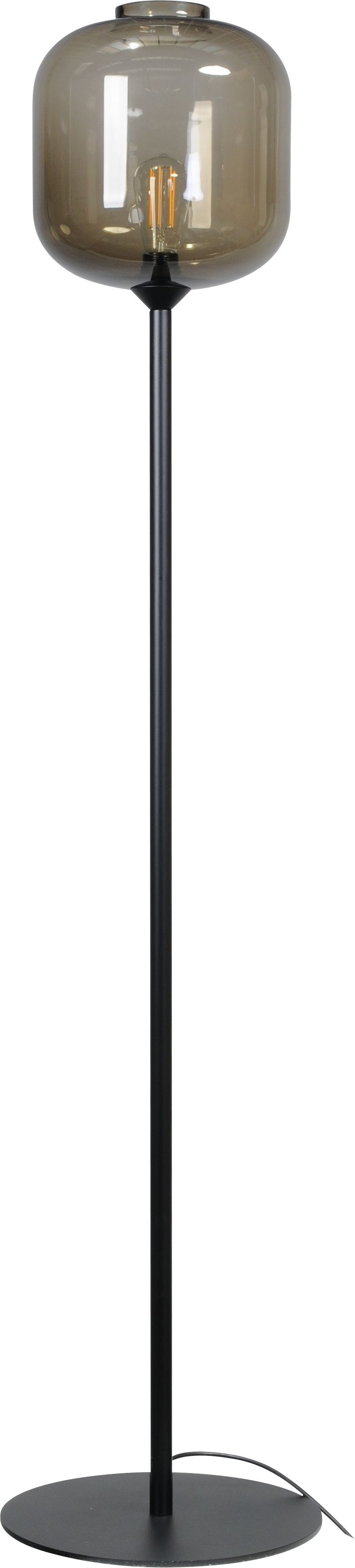 Stehleuchte Rauchglas Metall 165 cm Schwarz ELYA
