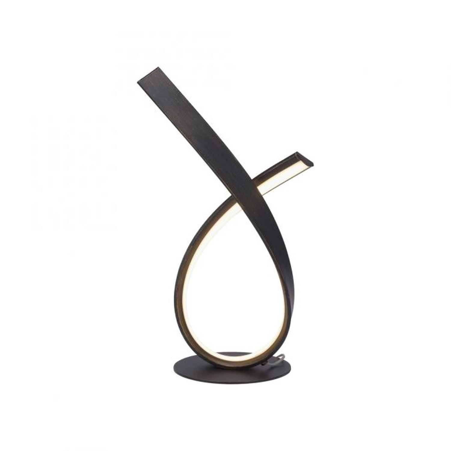 Stilvolle LED Tischlampe in Rostbraun 38,5 cm dimmbar