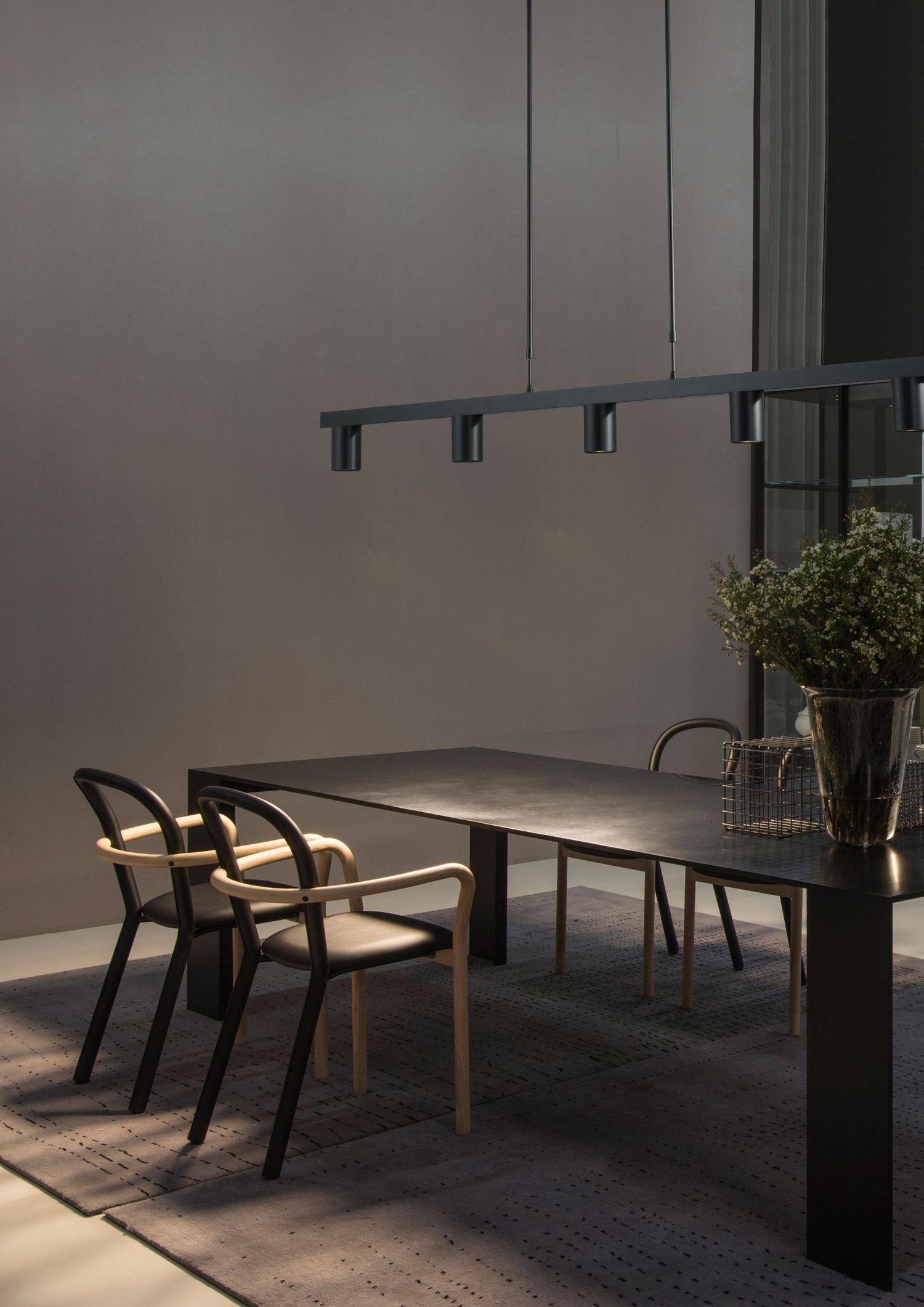 Hängeleuchte Metall Schwarz 5-flammig 130 cm lang