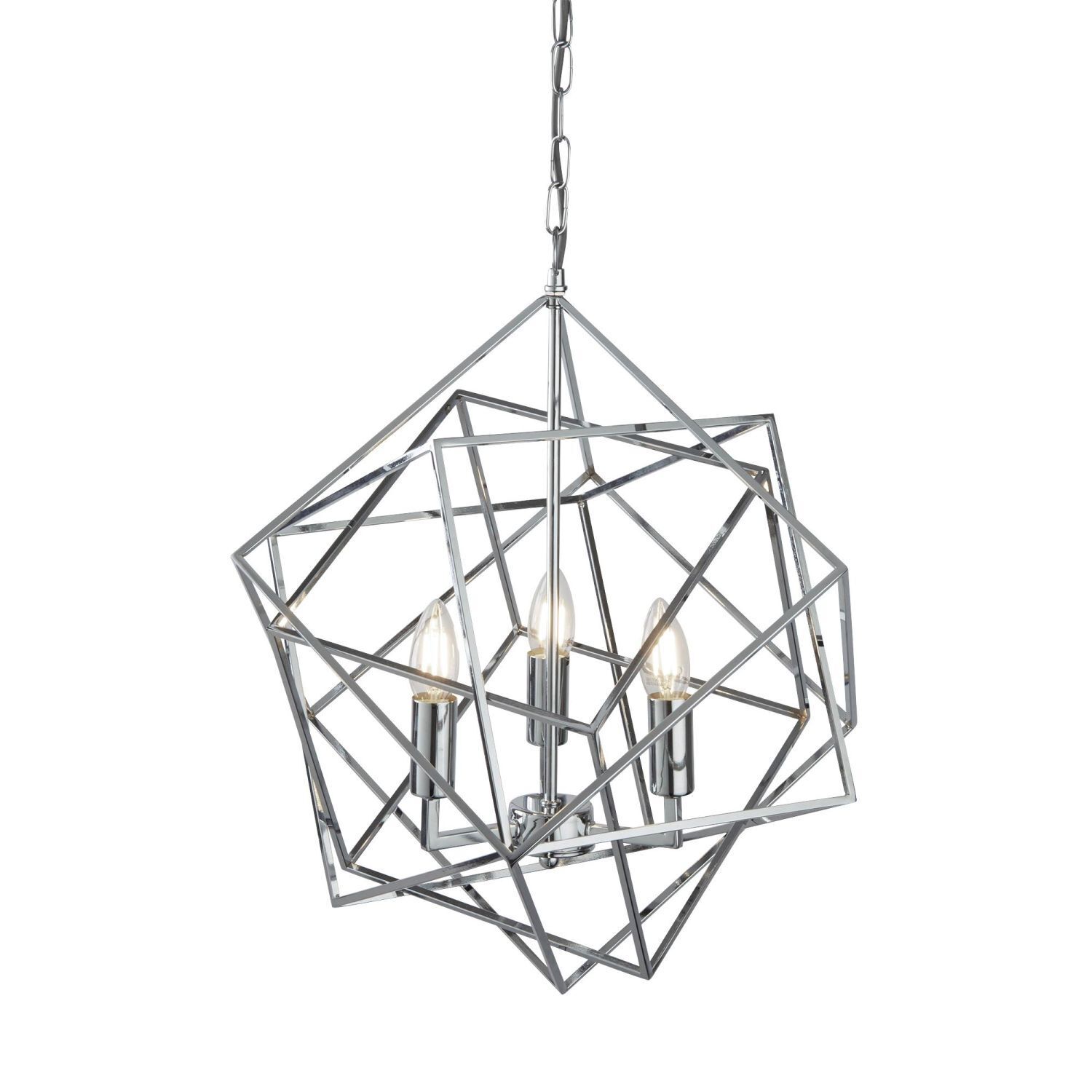 Hängeleuchte Chrom 3x E14 B: 48 cm Metall Modern HANNAH