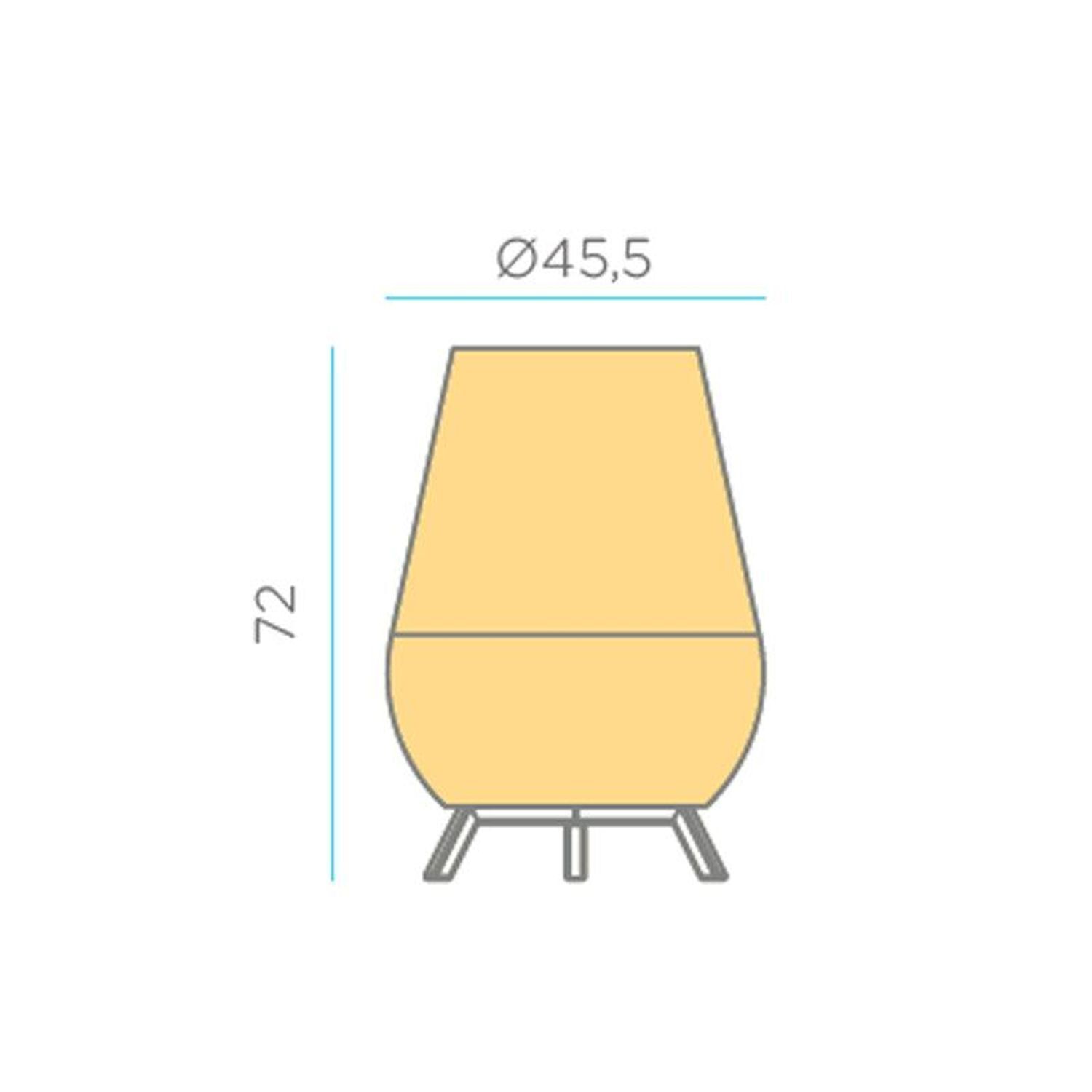LED Tischlampe außen Rattan Akku IP54 72 cm kabellos Dimmer