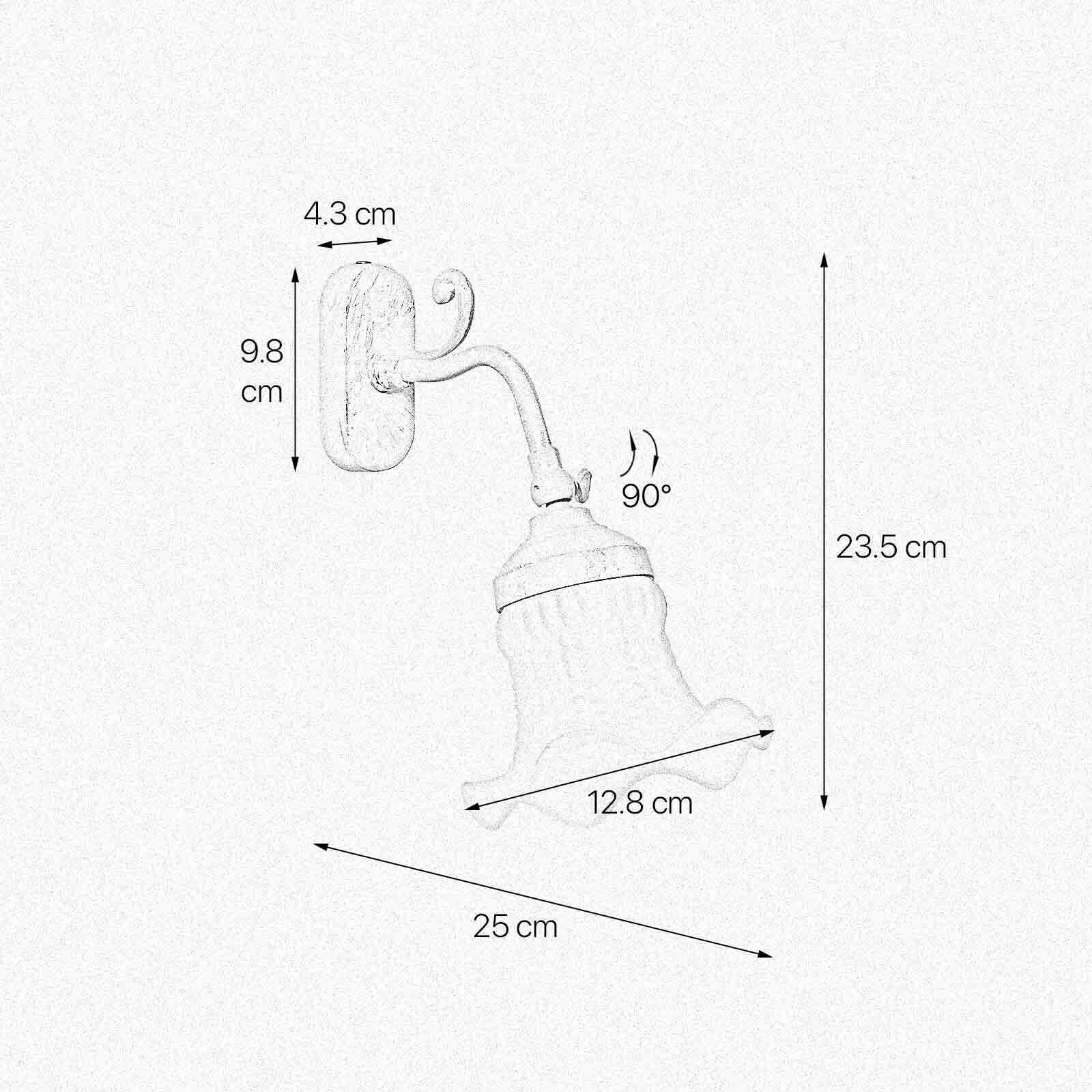 Wandlampe verstellbar E14 in Bronze Antik Weiß Messing Glas Diagramm, Handlung