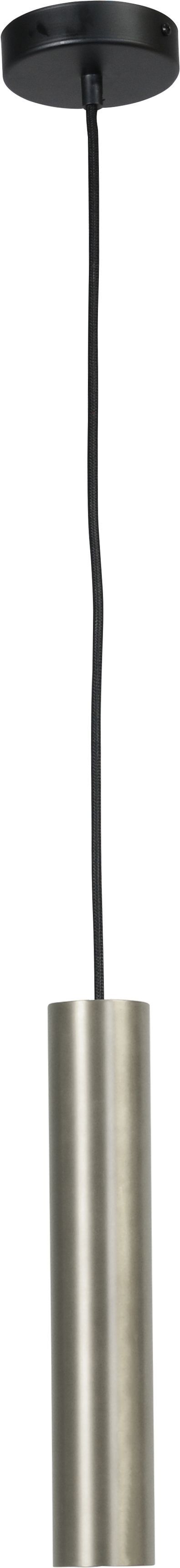Schmale Hängelampe Metall Zylinder Ø5,4cm Nickel Schwarz
