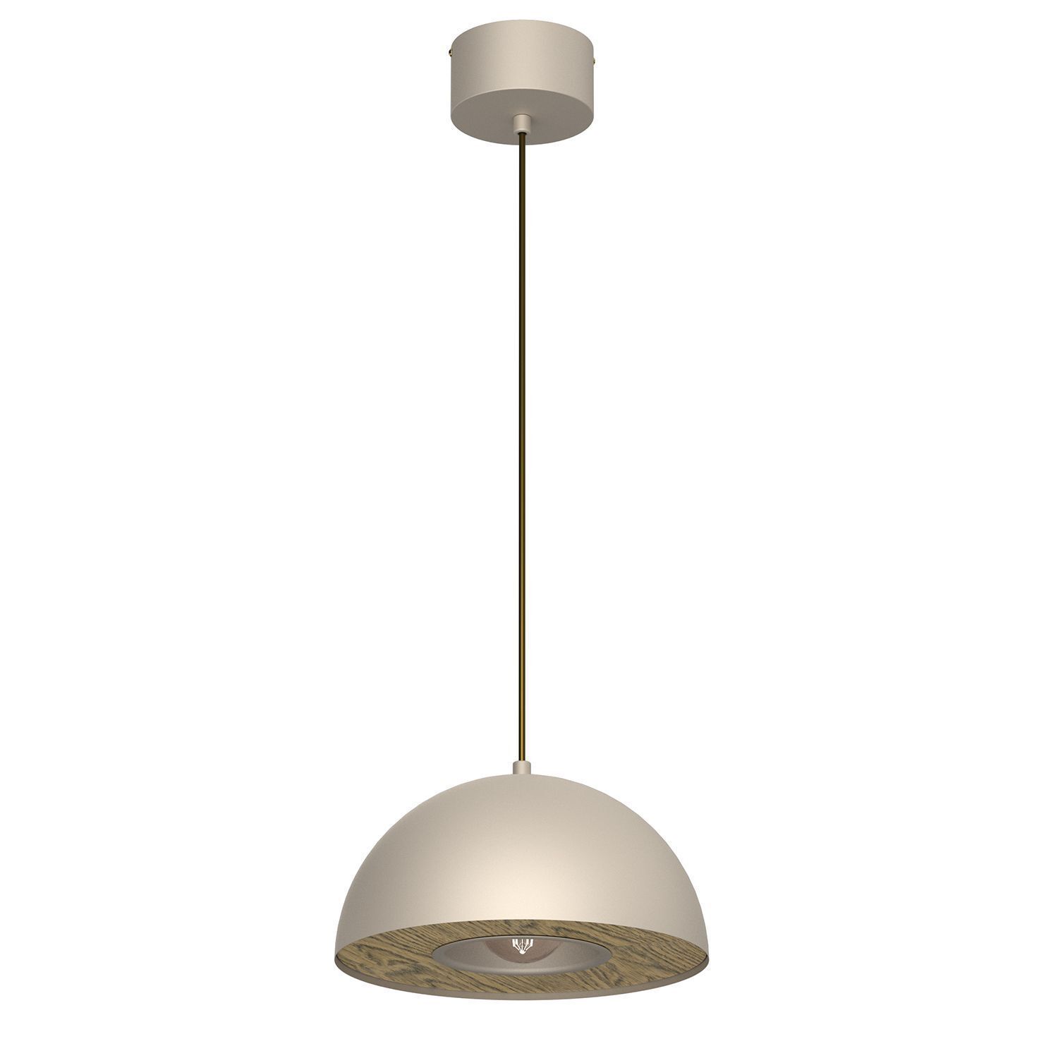 Runde Pendelleuchte Metall Beige Ø28 cm E27 Loft