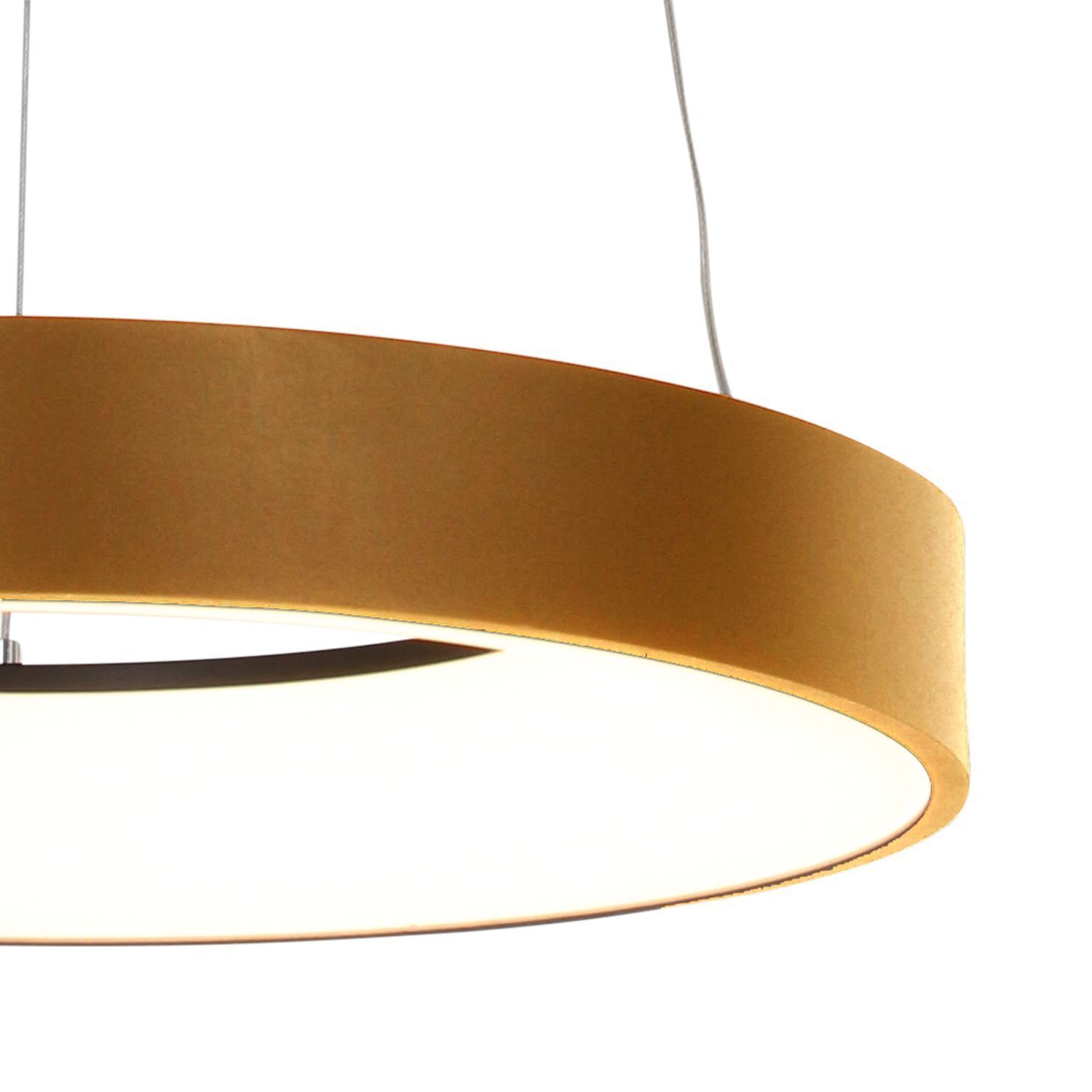 Blendarme LED Pendelleuchte in Gold Weiß Ø48 cm rund