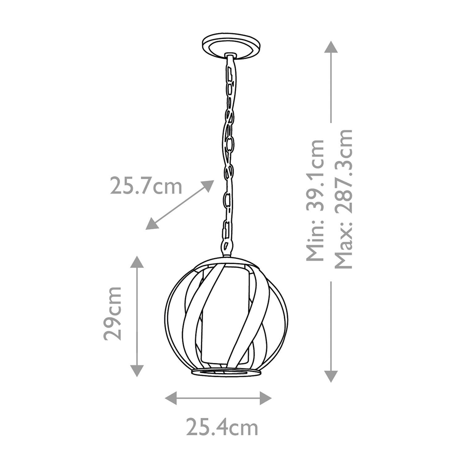 Außenlampe Glas Metall E27 IP44 H: max. 287,3 cm Modern