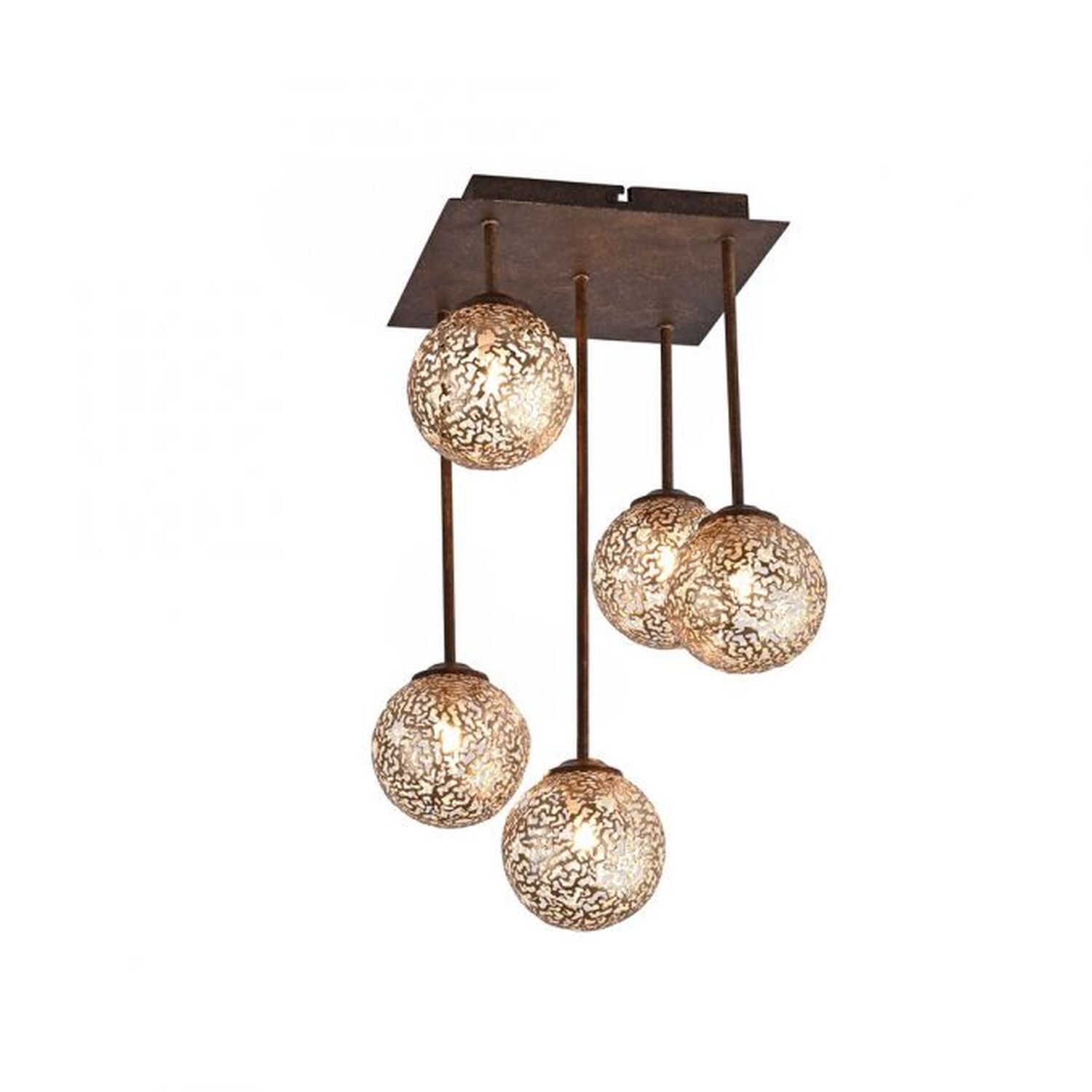 Rustikale Deckenlampe Metall G9 B:27 cm Kugeln Gold