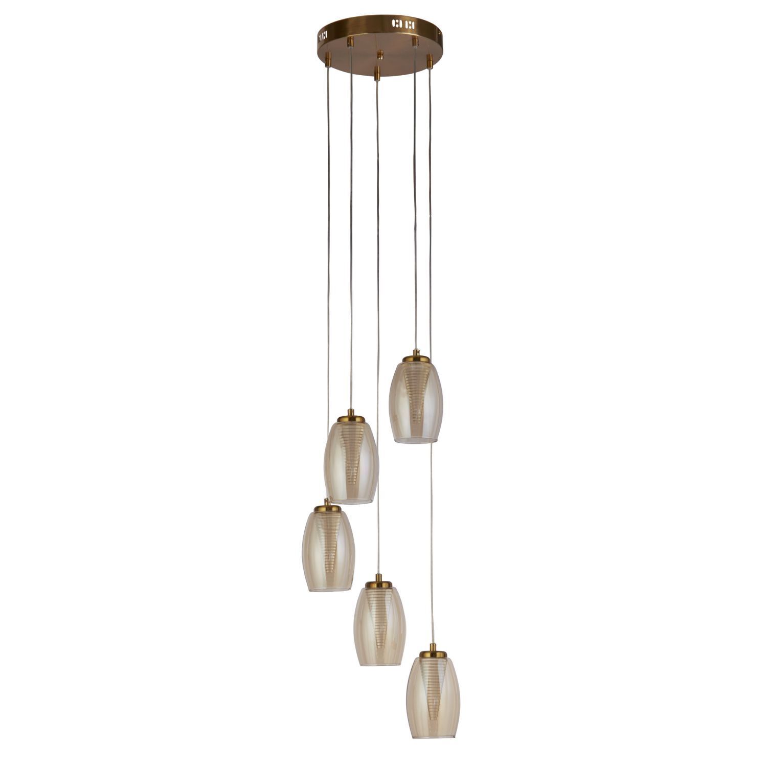 LED Hängeleuchte Ø 35 cm H: max. 1,5 m Bronze Creme 3000 K