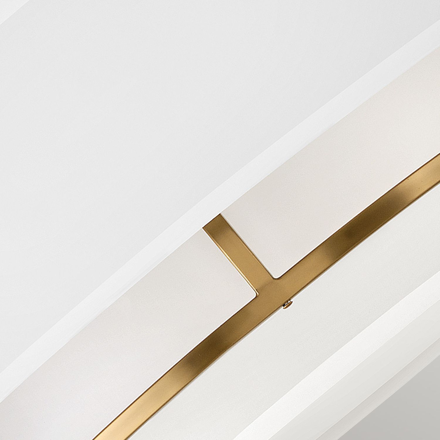 Deckenlampe Stoff Metall D: 58,4 cm in Messing Weiß 4x E14 Handlauf, Drinnen, Innenarchitektur