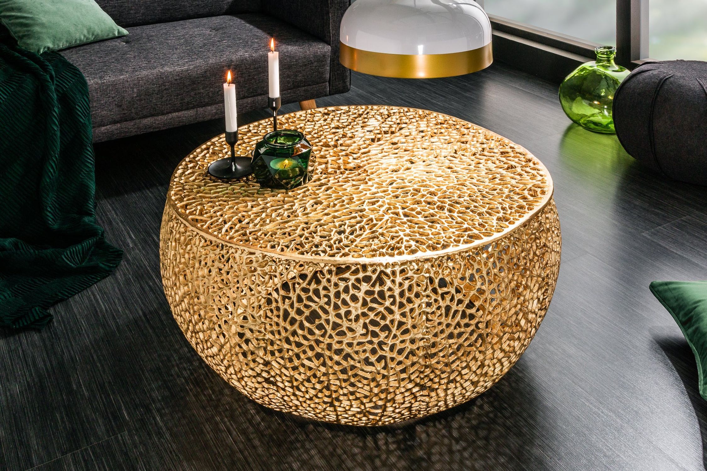 Couchtisch Metall in Gold 80 x 80 cm Handarbeit Couchtisch Metall in Gold 80 x 80 cm Handarbeit