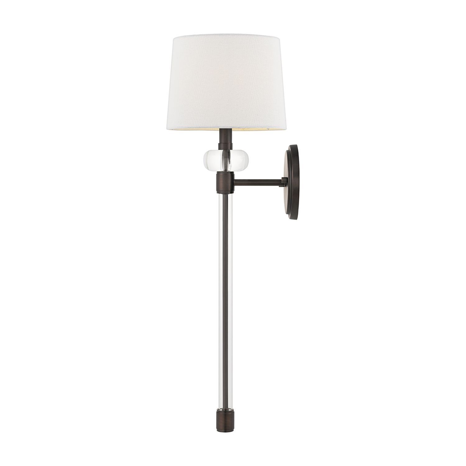 Wandlampe Stoff Metall 67,6 cm hoch Modern Bronze Antik Weiß