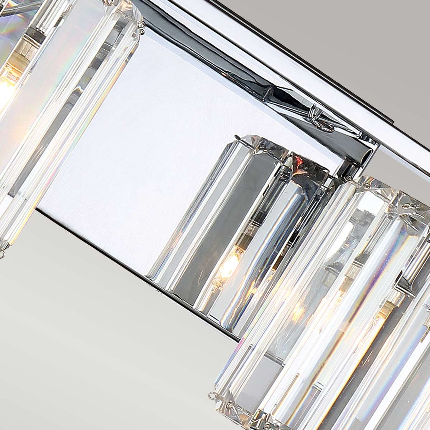 Badezimmerleuchte Kristall 34,3 cm breit IP44 mit 2x LED G9